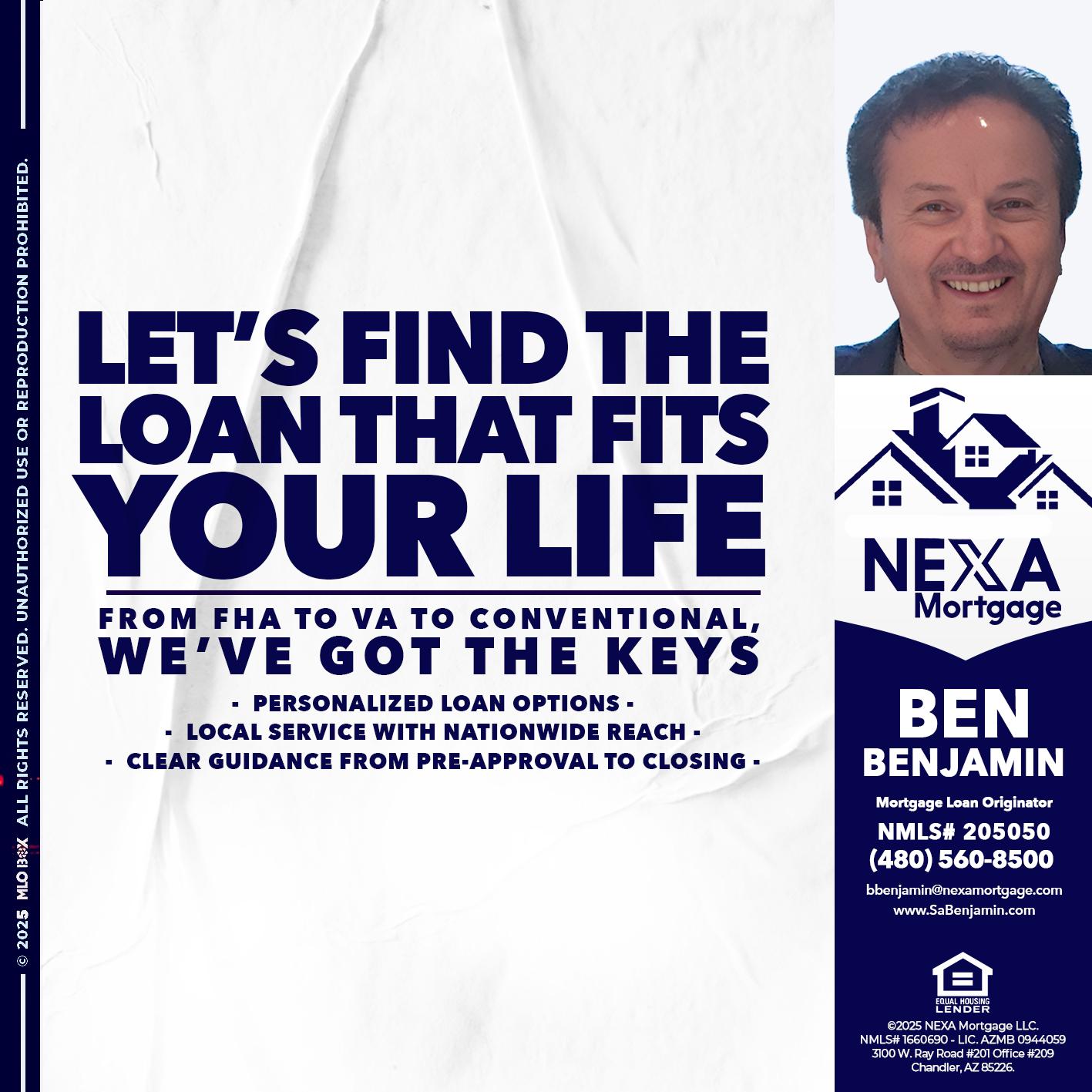 LETS FIND - Ben Benjamin -Mortgage Loan Originator