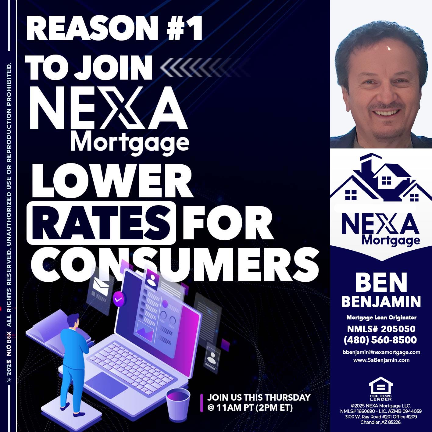 REASON 1 - Ben Benjamin -Mortgage Loan Originator