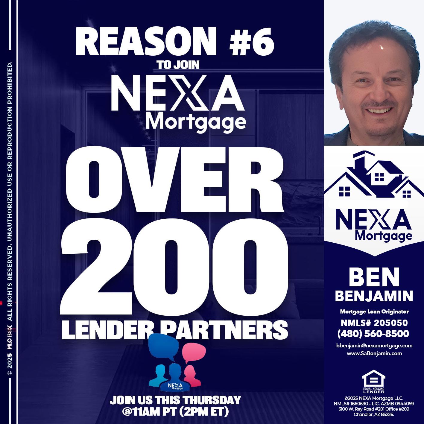 REASON 6 - Ben Benjamin -Mortgage Loan Originator