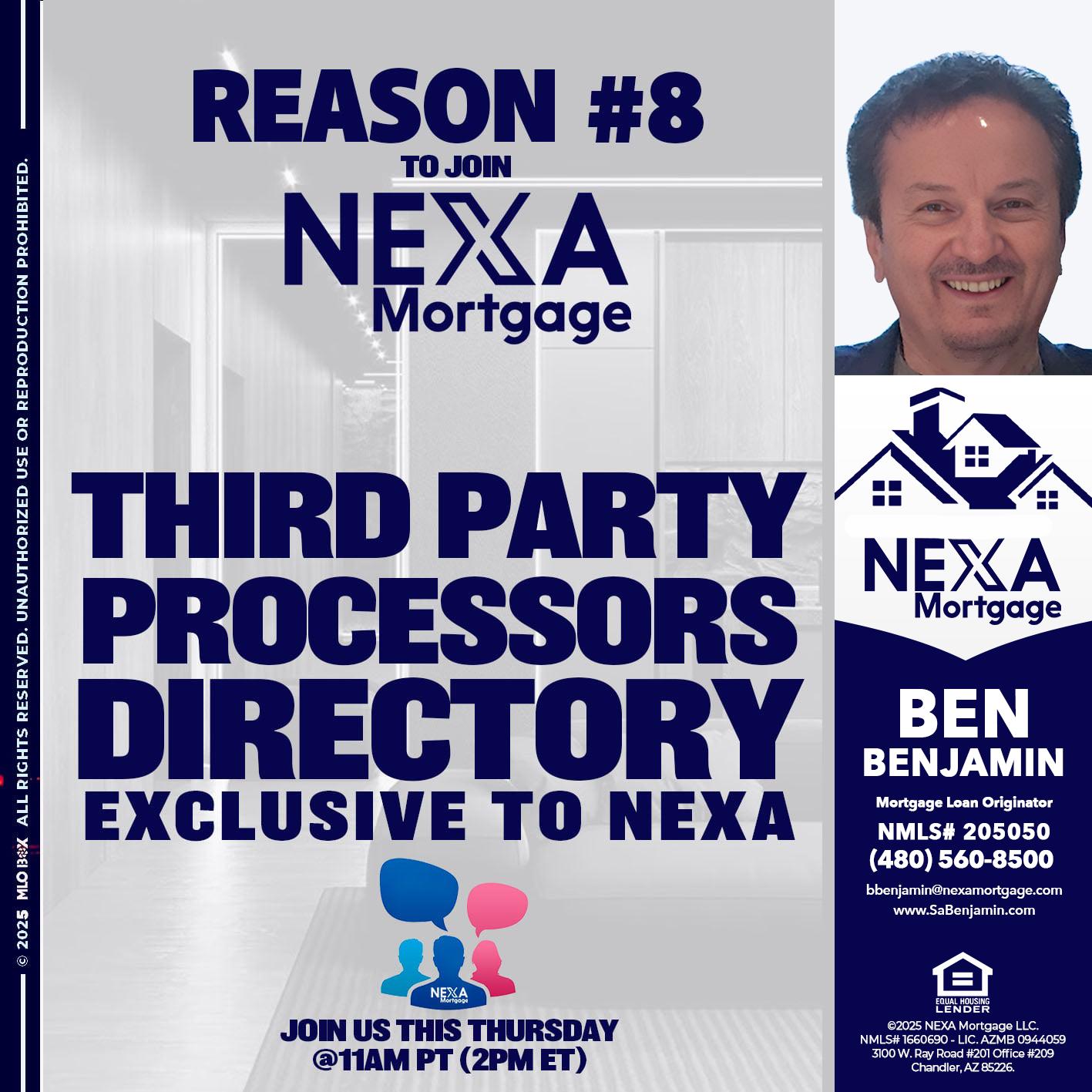 REASON 8 - Ben Benjamin -Mortgage Loan Originator