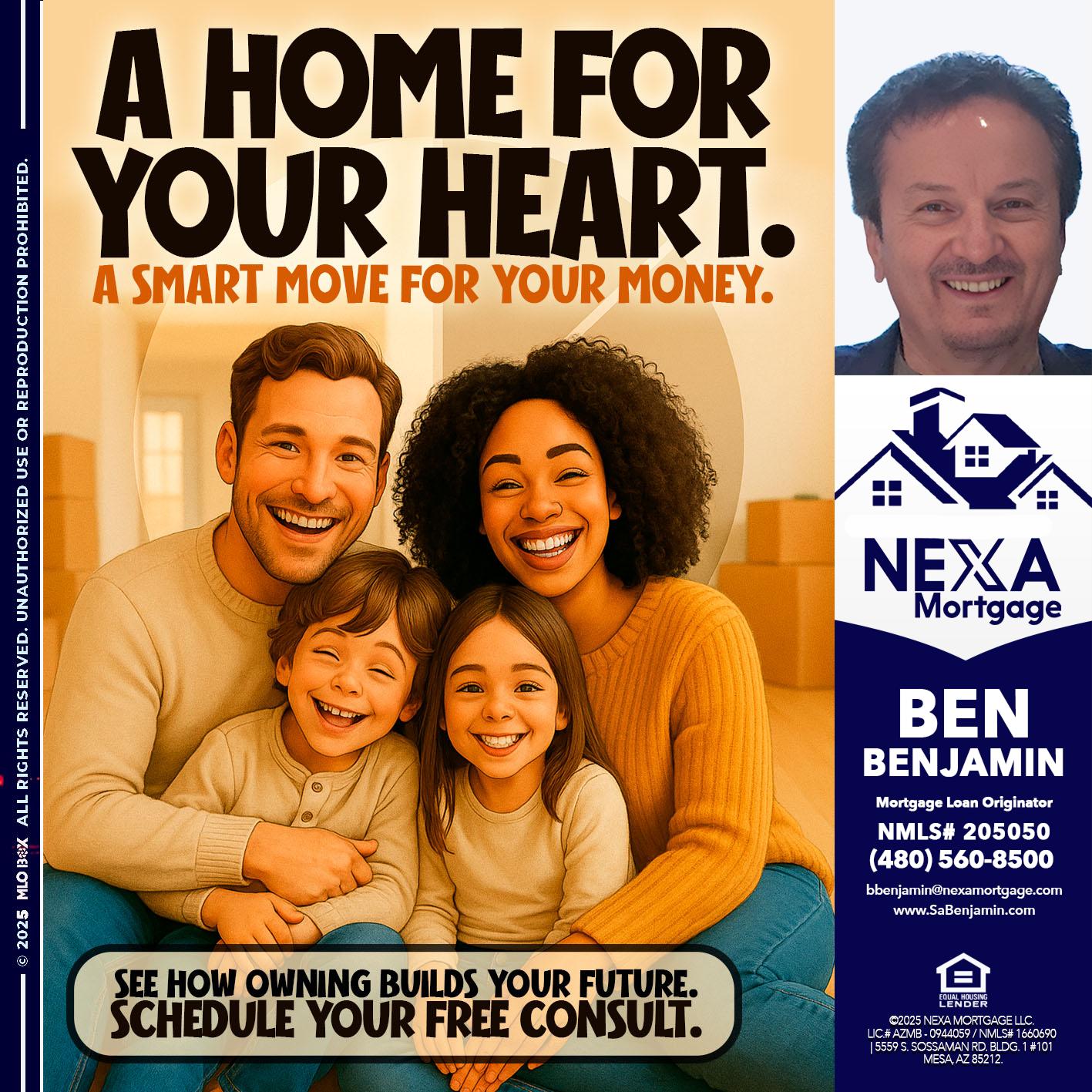 A HOME FOR - Ben Benjamin -Mortgage Loan Originator