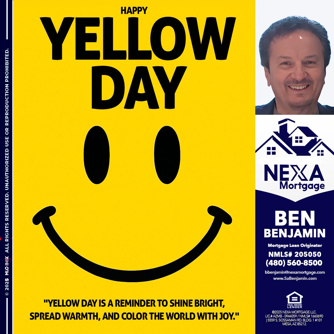 YELLOW DAY - Ben Benjamin -Mortgage Loan Originator