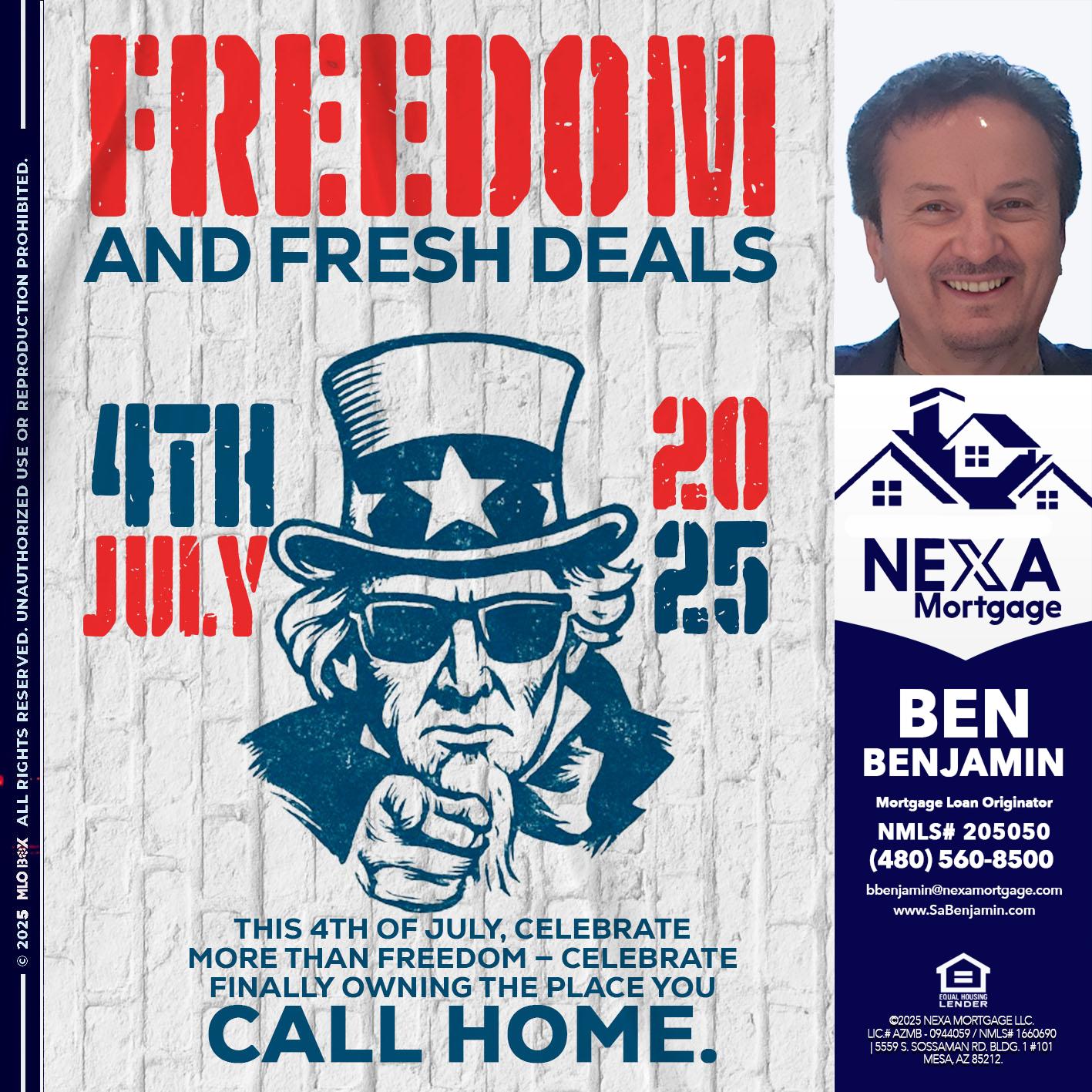 FREEDOM - Ben Benjamin -Mortgage Loan Originator