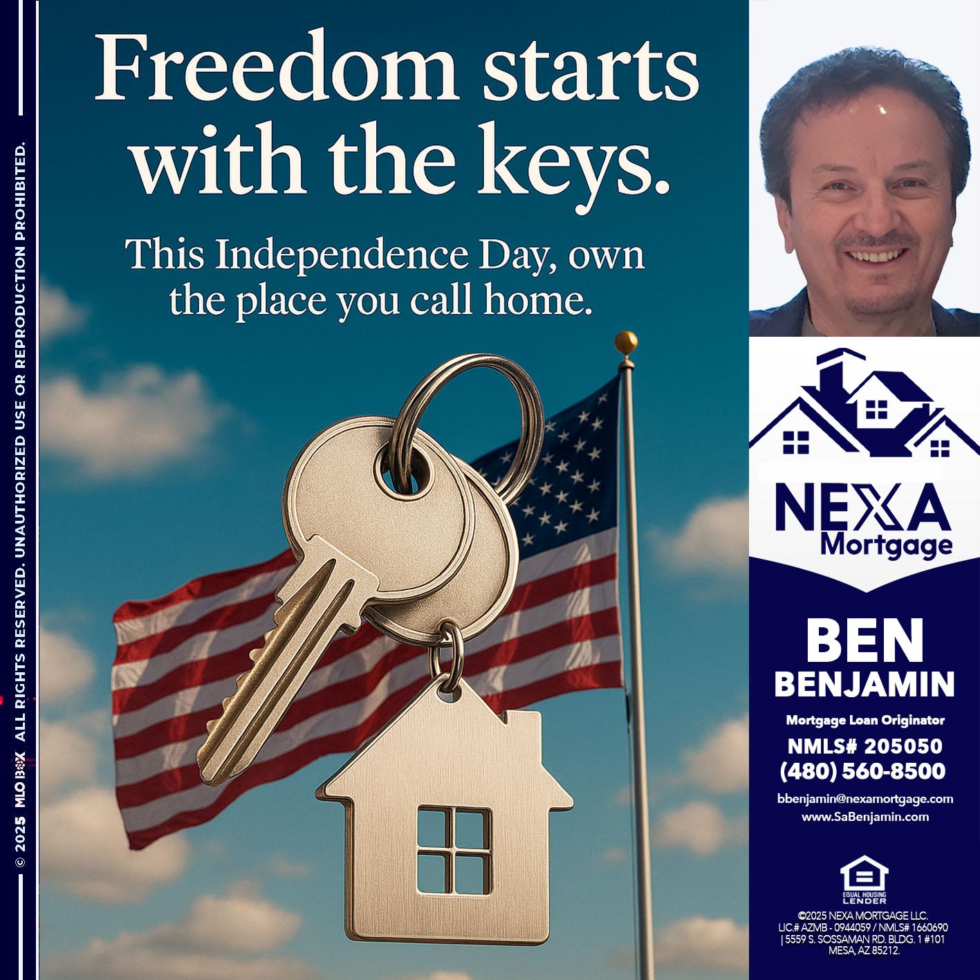 FREEDOM STARTS - Ben Benjamin -Mortgage Loan Originator