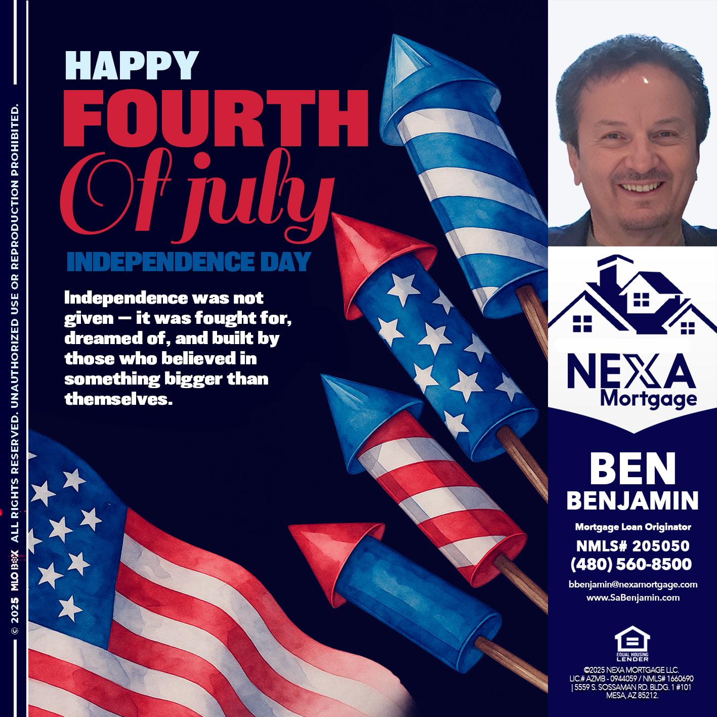 happy fourth - Ben Benjamin -Mortgage Loan Originator
