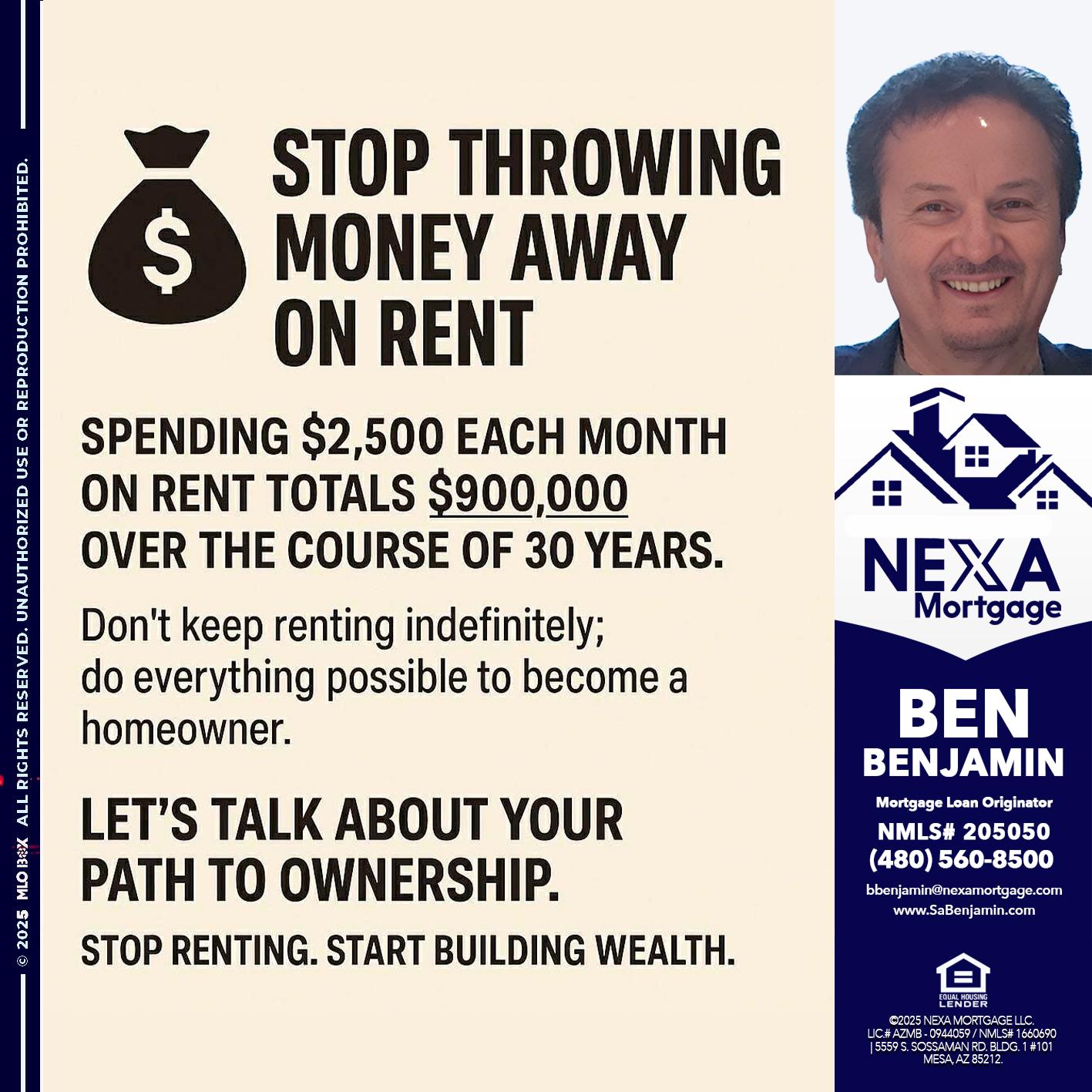 STOP THROWING - Ben Benjamin -Mortgage Loan Originator
