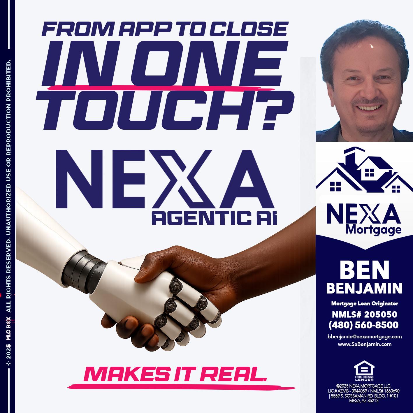 IN ONE TOUCH - Ben Benjamin -Mortgage Loan Originator