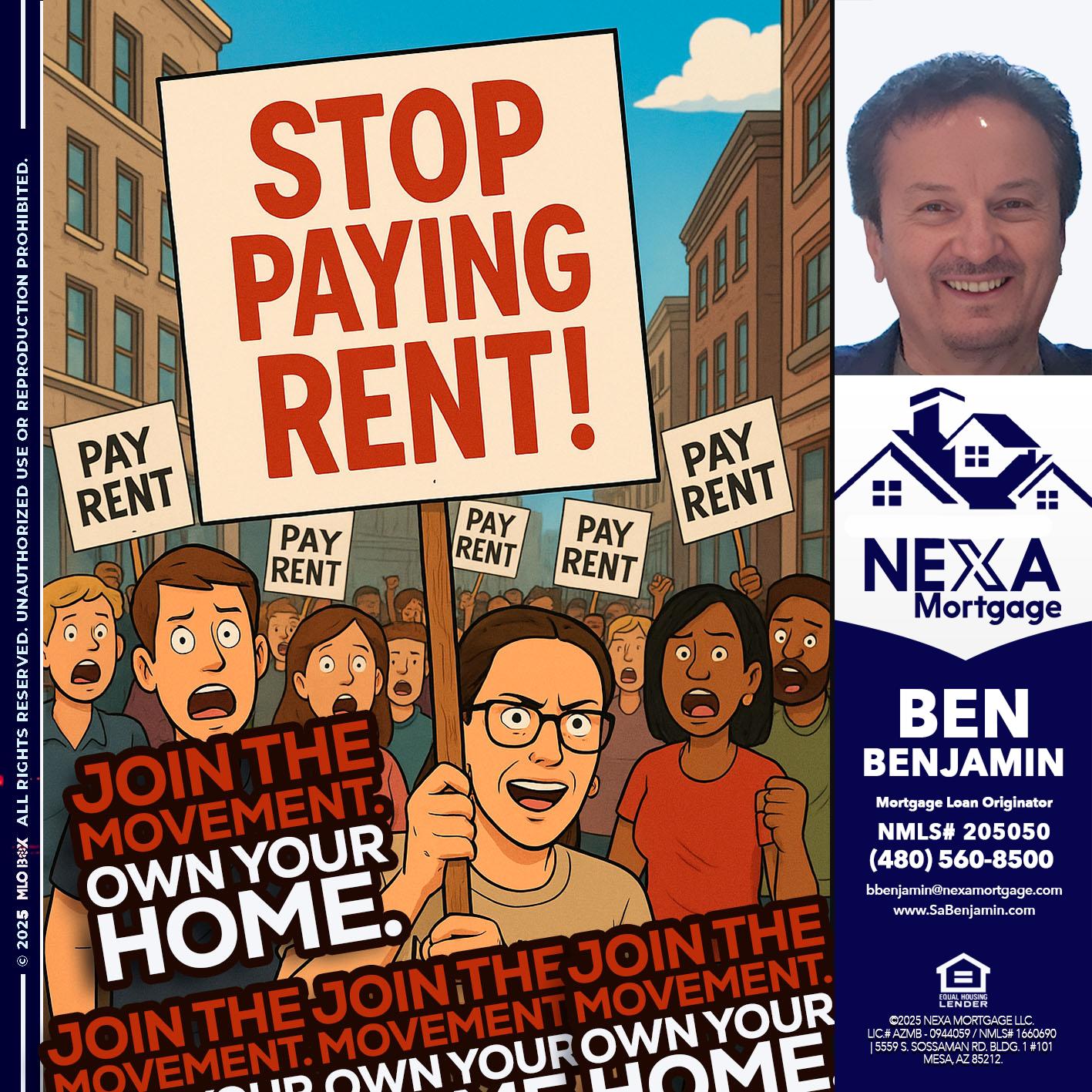stop paying rent - Ben Benjamin -Mortgage Loan Originator