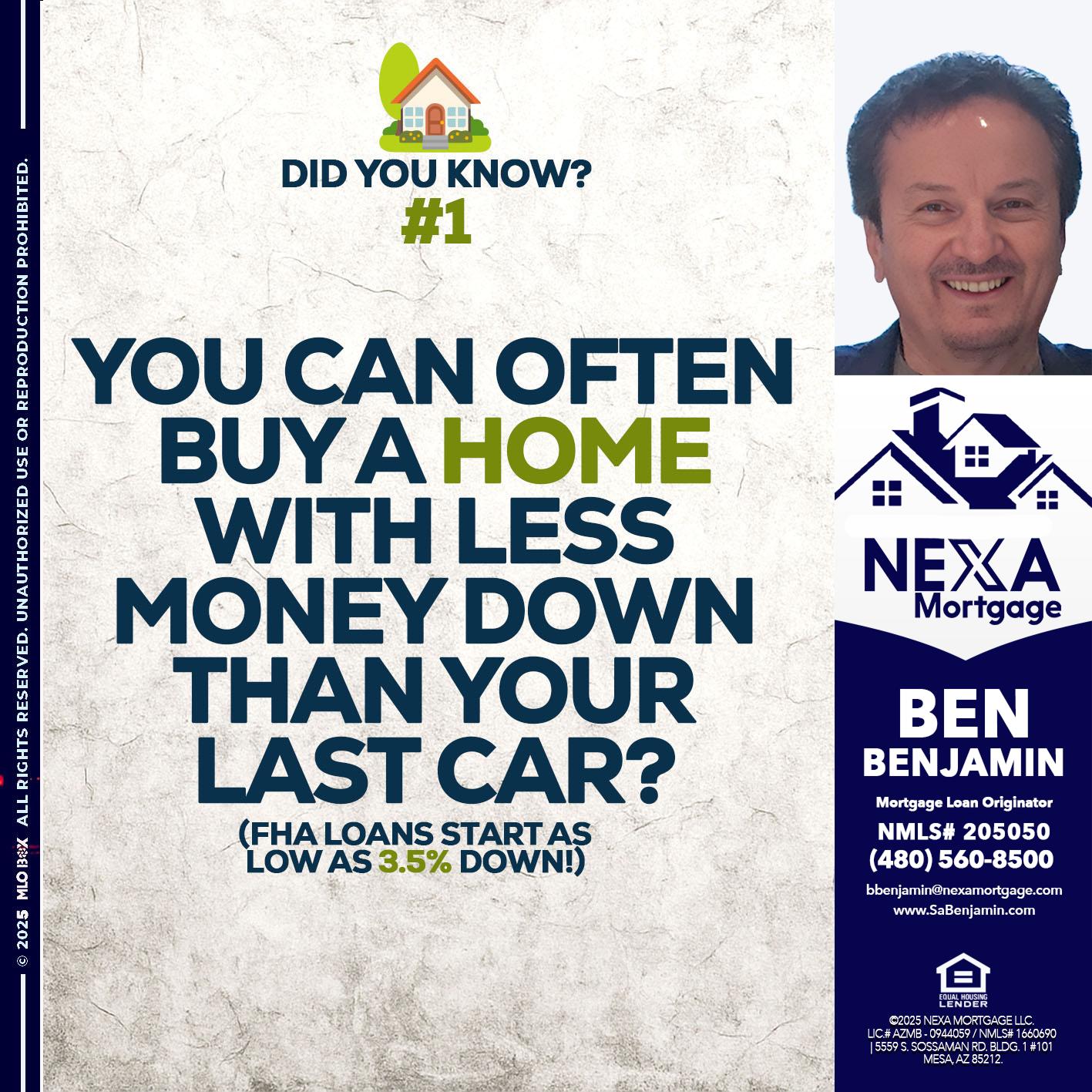 DID YOU KNOW #1 - Ben Benjamin -Mortgage Loan Originator