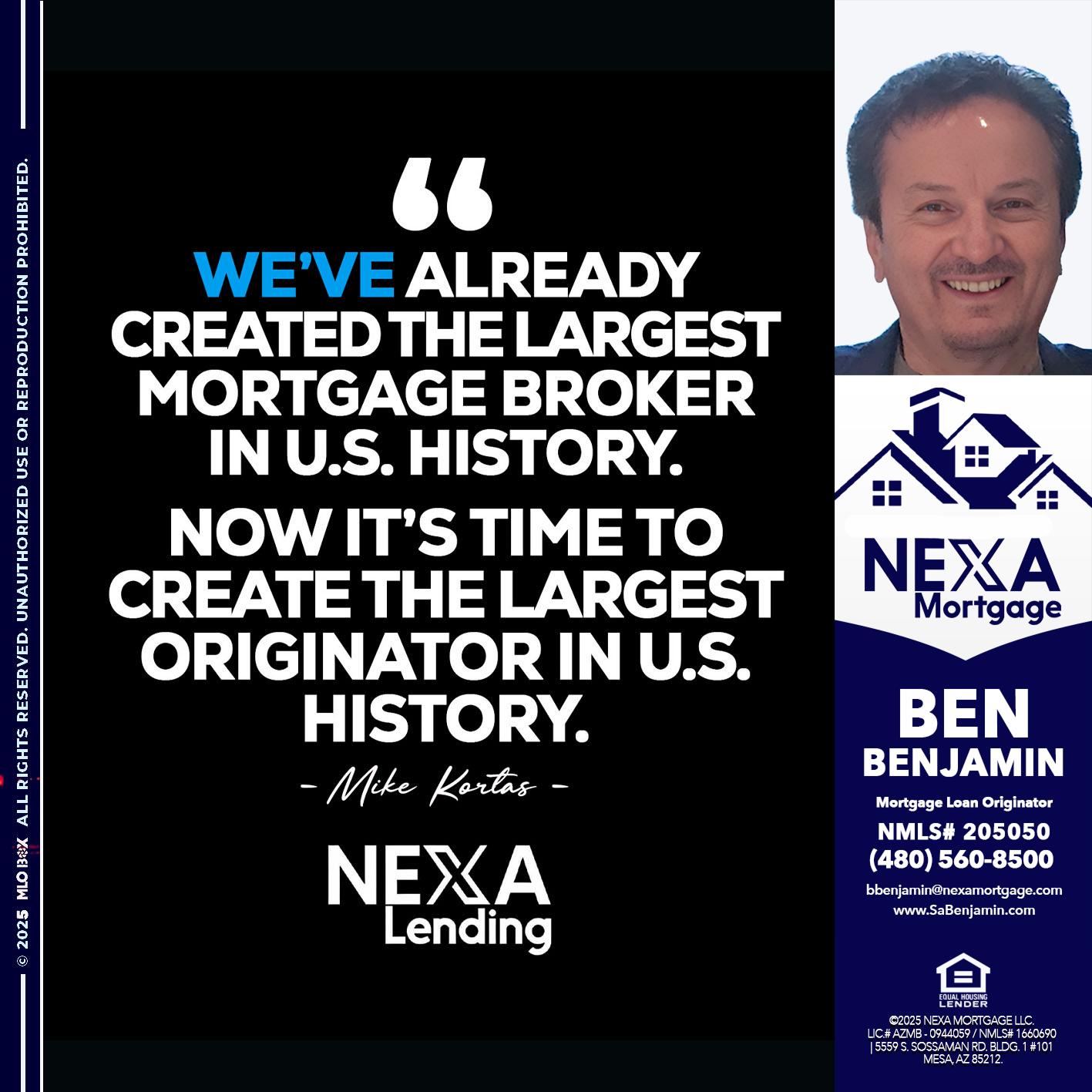 MIKE KORTAS - Ben Benjamin -Mortgage Loan Originator