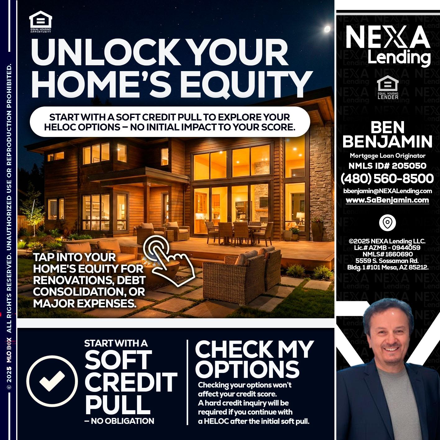 UNLOCK YOUR HOMES - Ben Benjamin -Mortgage Loan Originator