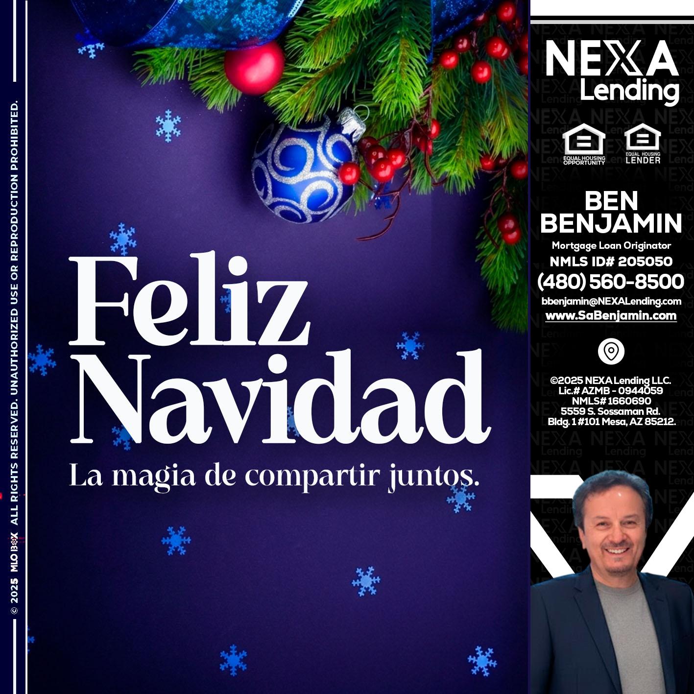 FELIZ NAVIDAD - Ben Benjamin -Mortgage Loan Originator
