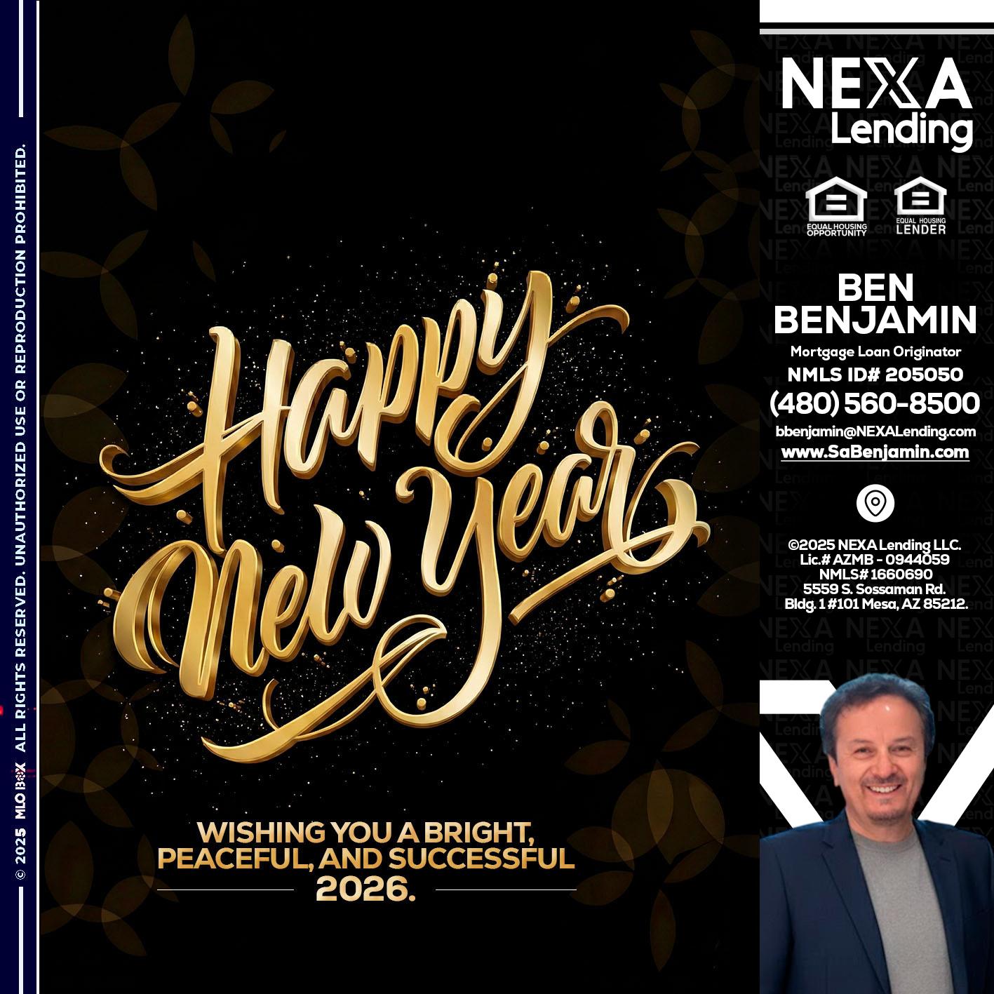 HAPPY NEW YEAR - Ben Benjamin -Mortgage Loan Originator