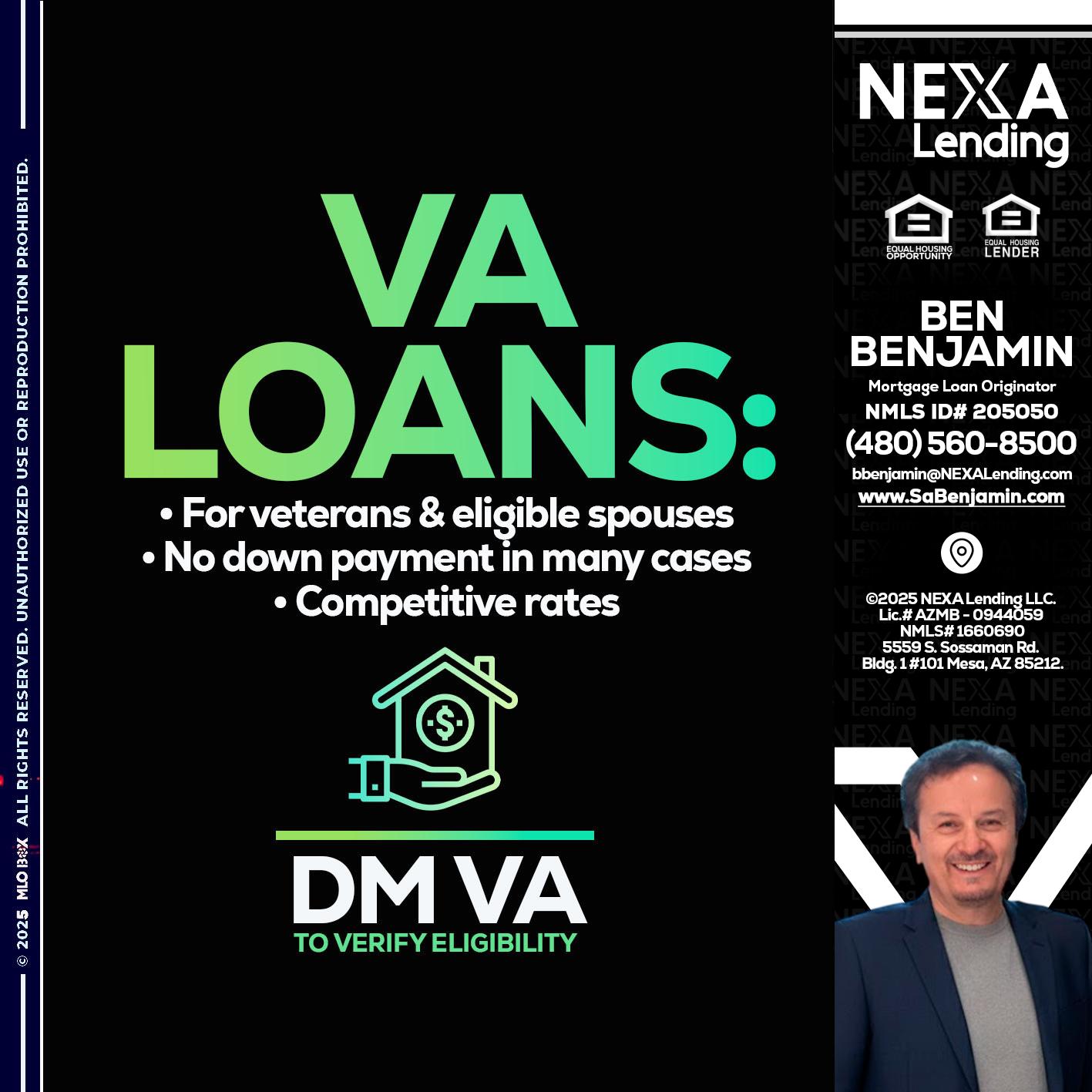 VA LOANS - Ben Benjamin -Mortgage Loan Originator
