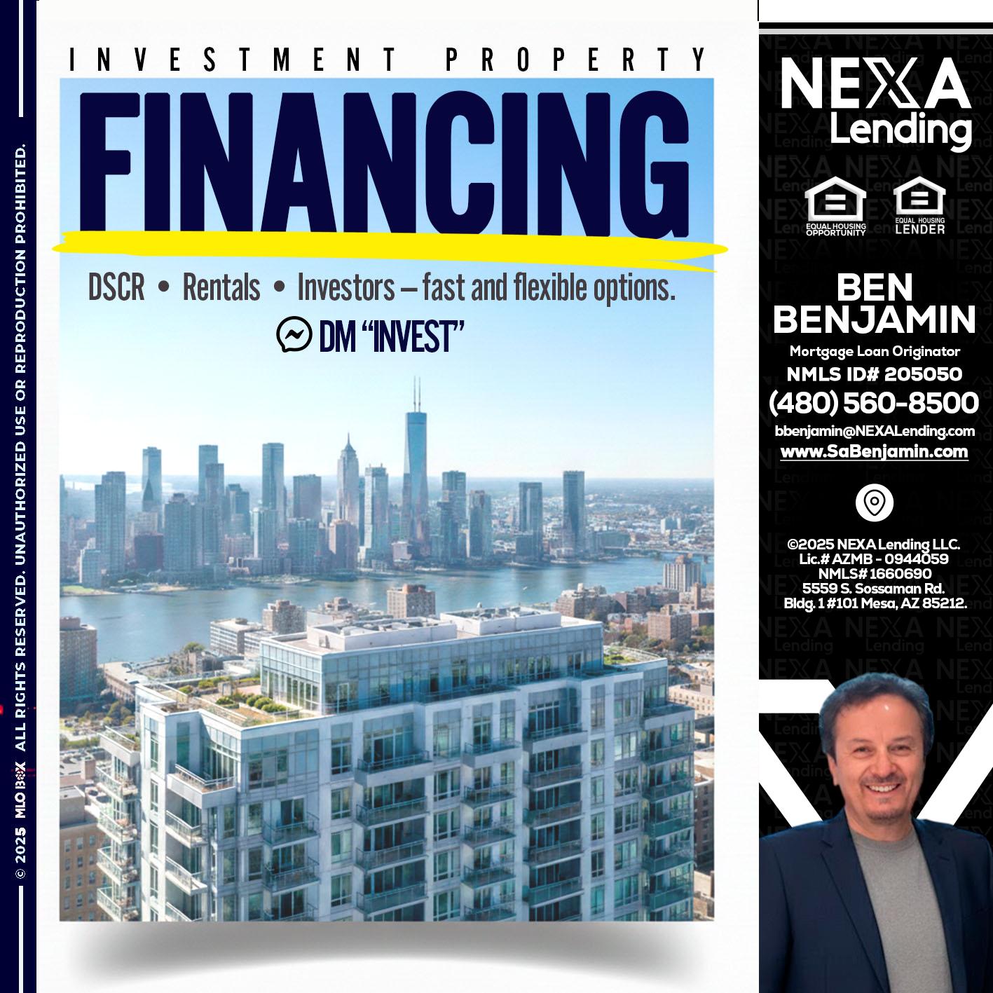 FINANCING - Ben Benjamin -Mortgage Loan Originator