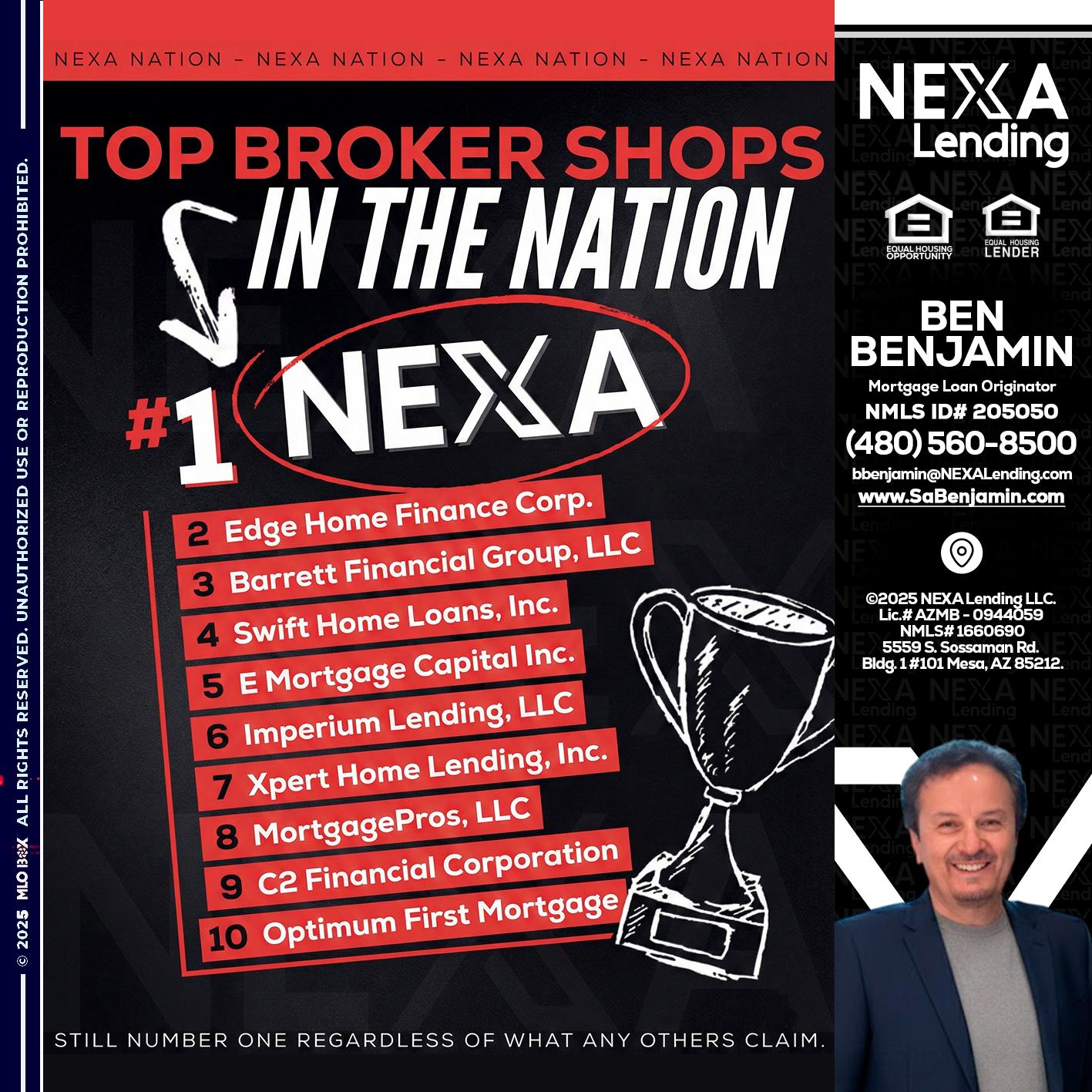 top broker - Ben Benjamin -Mortgage Loan Originator