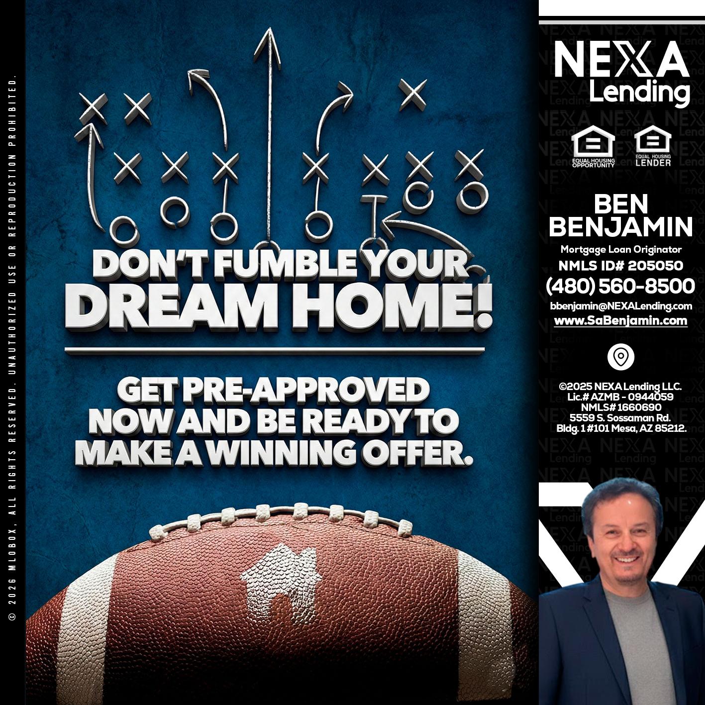 dont fumble - Ben Benjamin -Mortgage Loan Originator