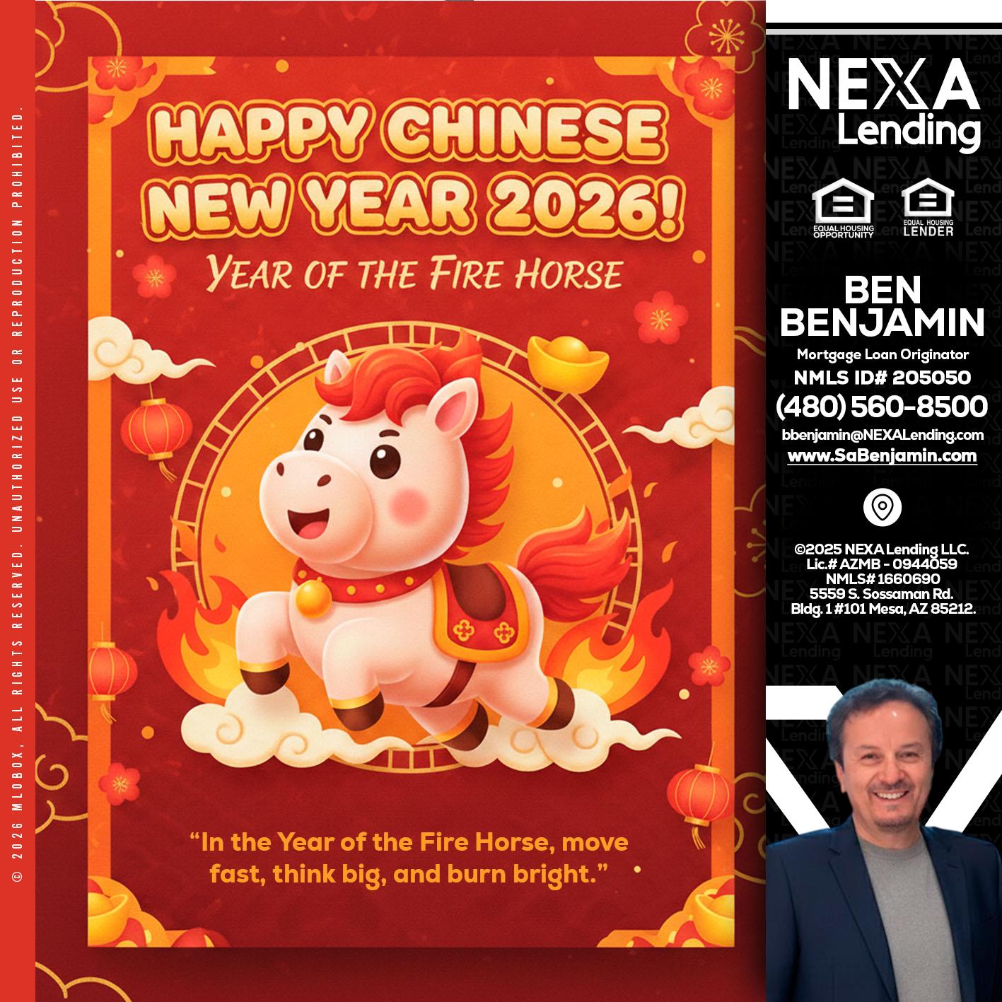 happy Chinese new year - Ben Benjamin -Mortgage Loan Originator