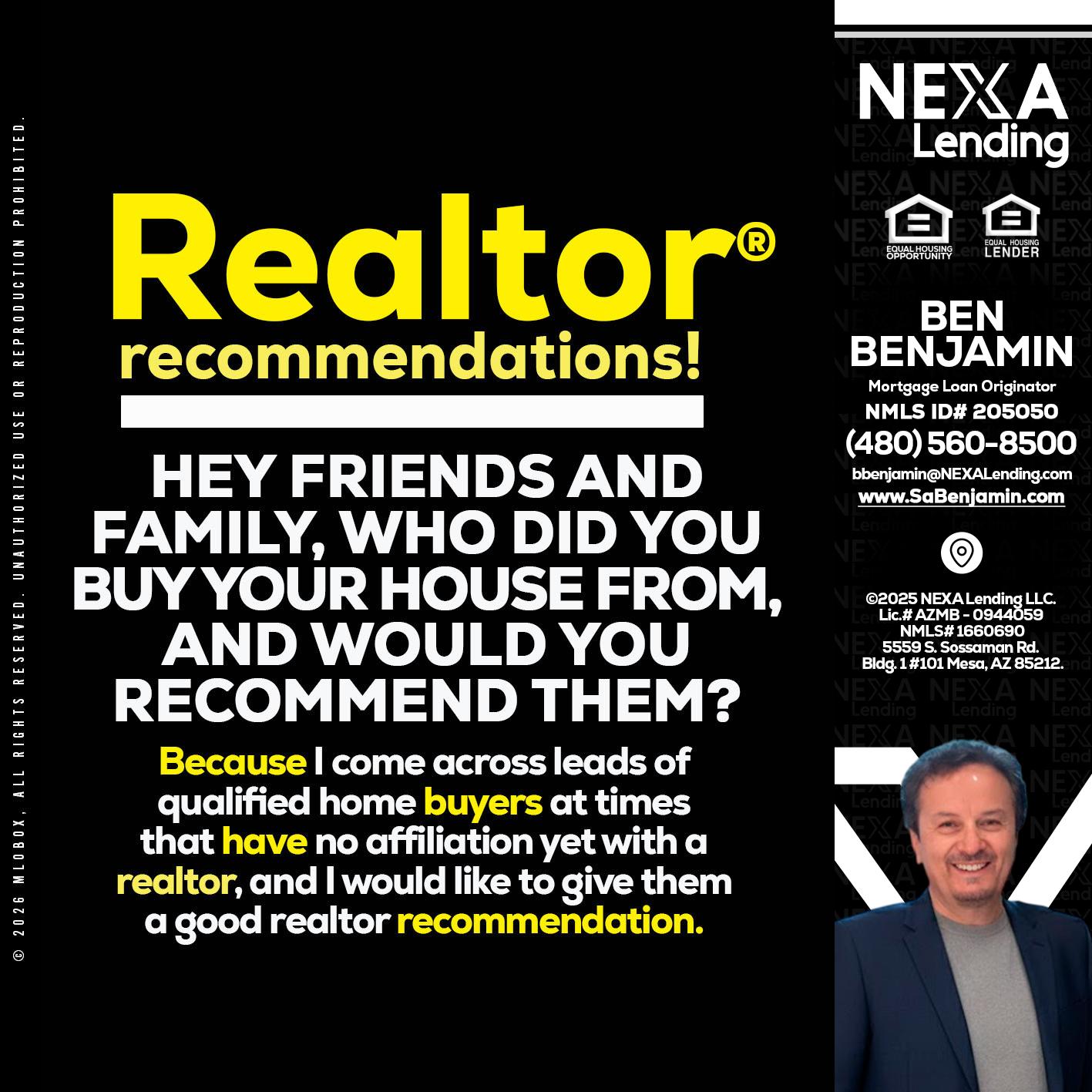 REALTOR - Ben Benjamin -Mortgage Loan Originator