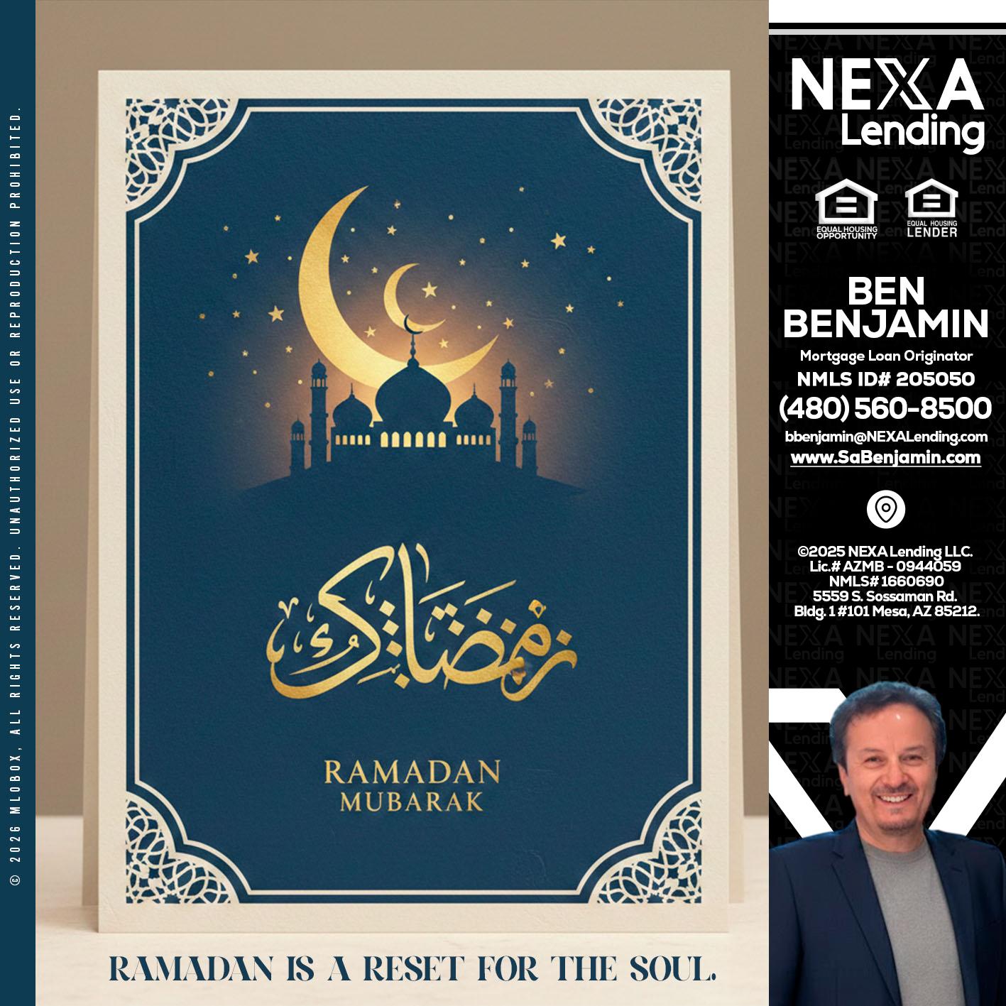 HAPPY RAMADAN - Ben Benjamin -Mortgage Loan Originator