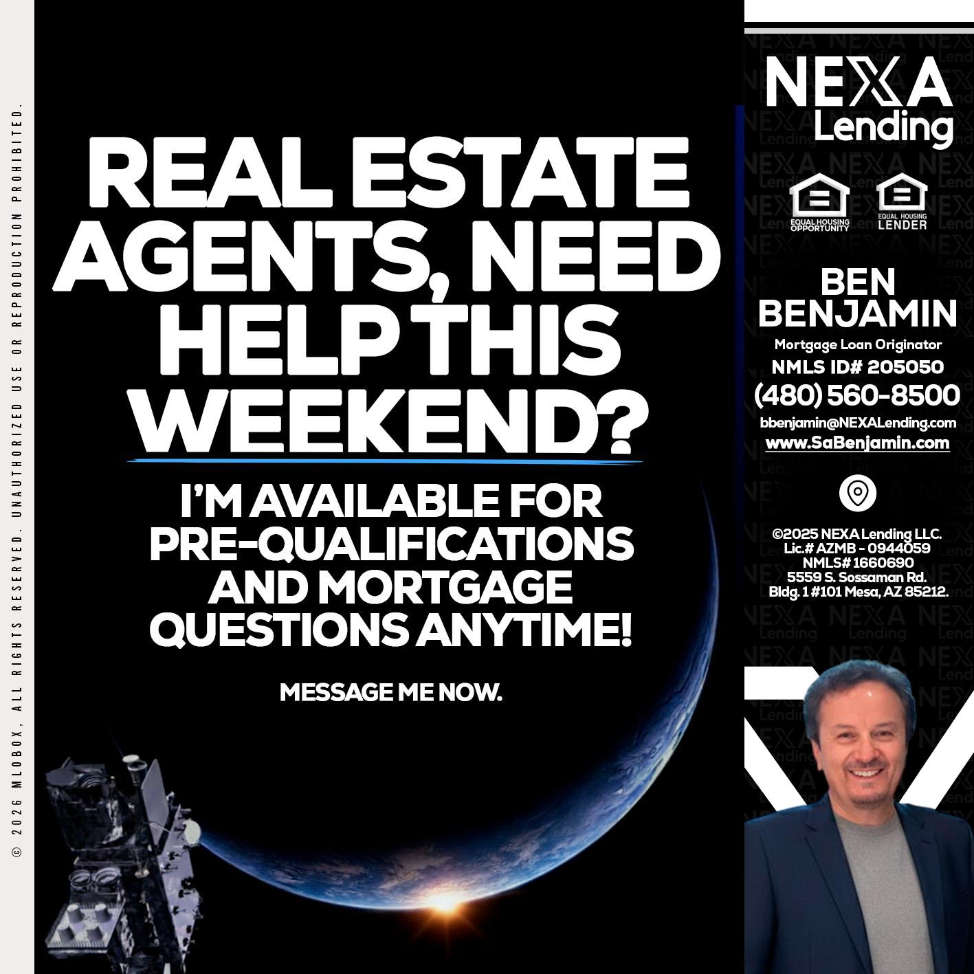 REAL ESTATE AGENTS - Ben Benjamin -Mortgage Loan Originator