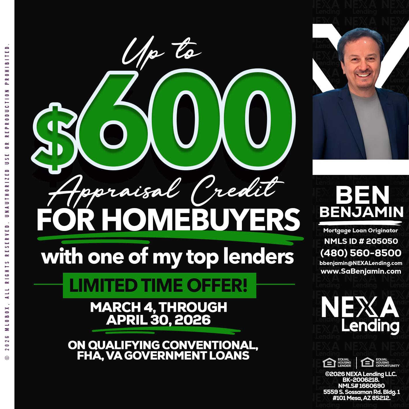UP TO 600 - Ben Benjamin -Mortgage Loan Originator