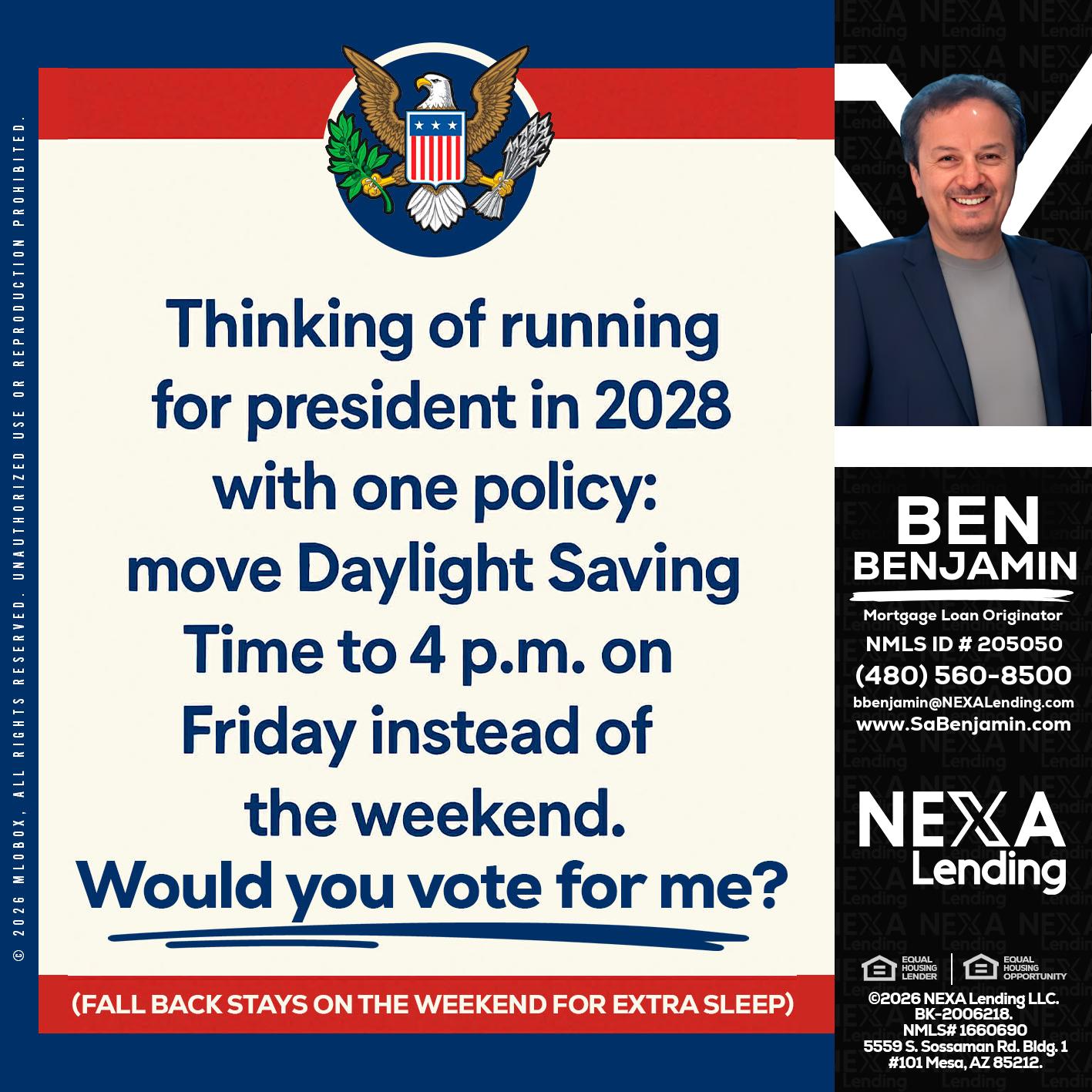 THINKING OF RUNING - Ben Benjamin -Mortgage Loan Originator