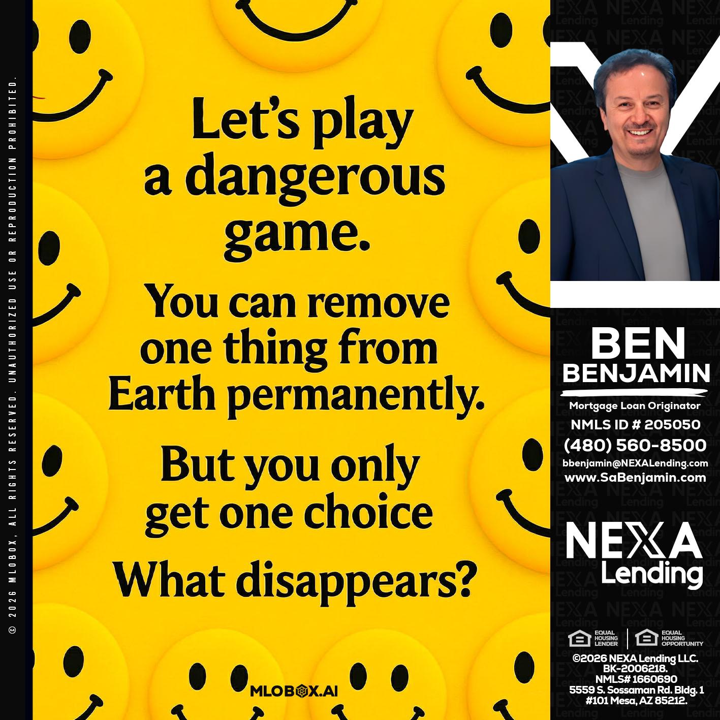 LETS PLAY - Ben Benjamin -Mortgage Loan Originator