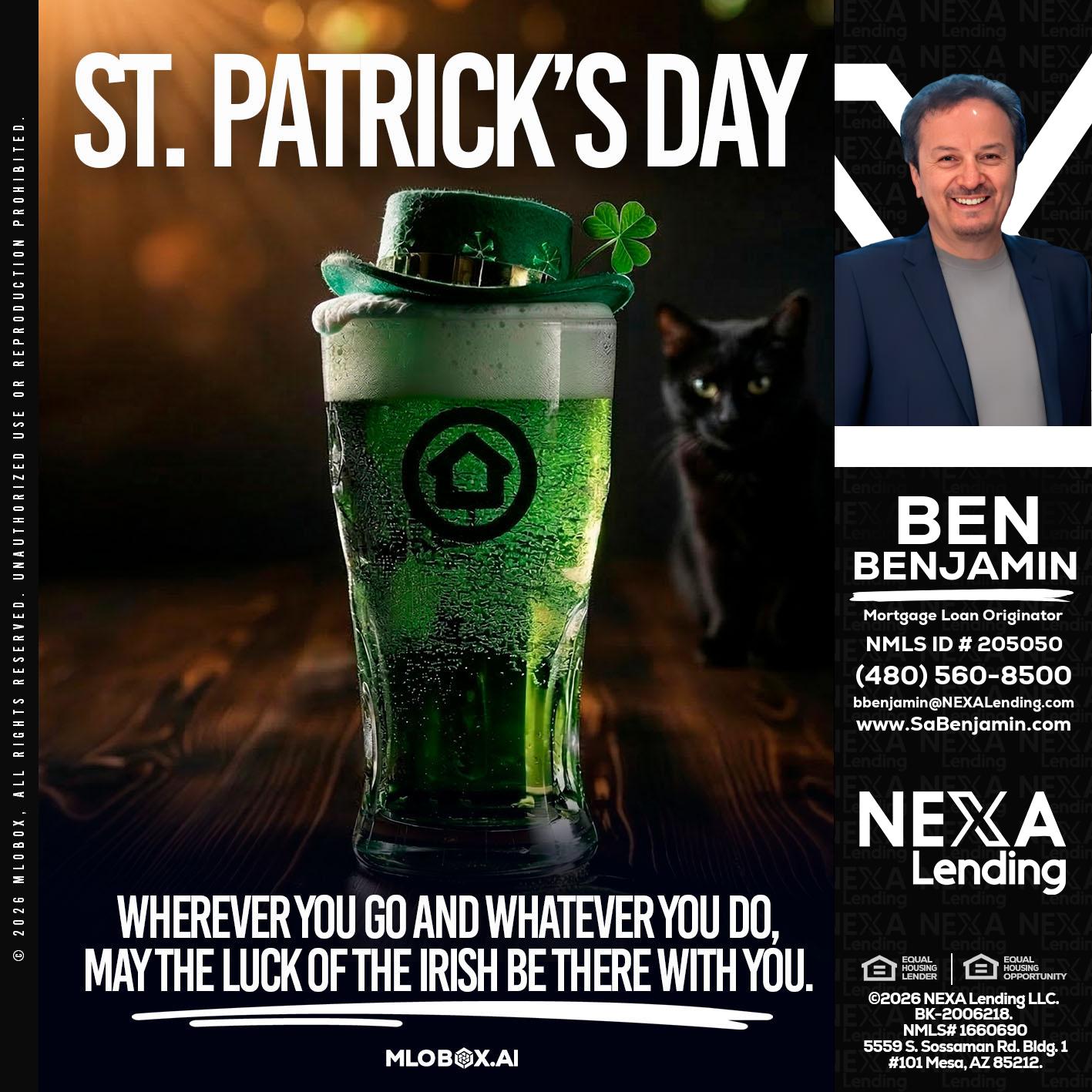 st. Patricks day - Ben Benjamin -Mortgage Loan Originator