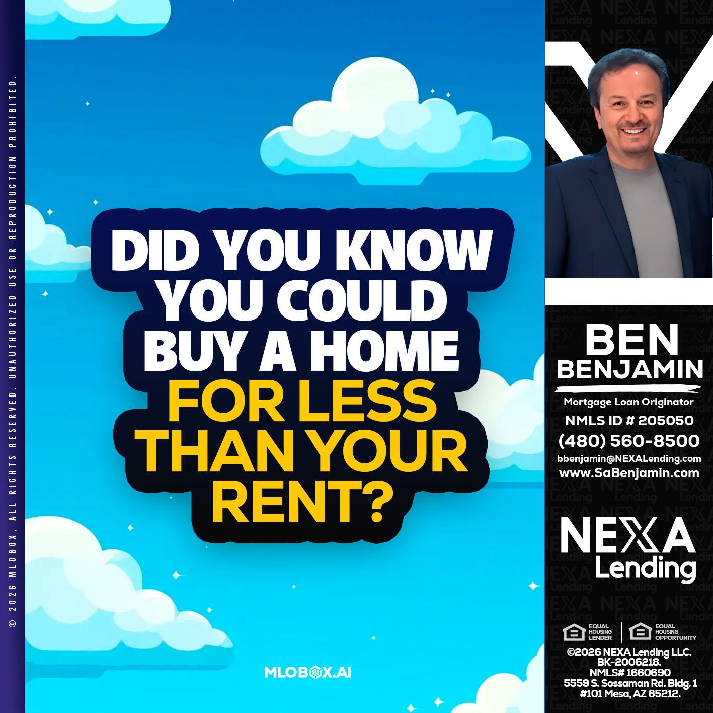 DID YOU KNOW - Ben Benjamin -Mortgage Loan Originator