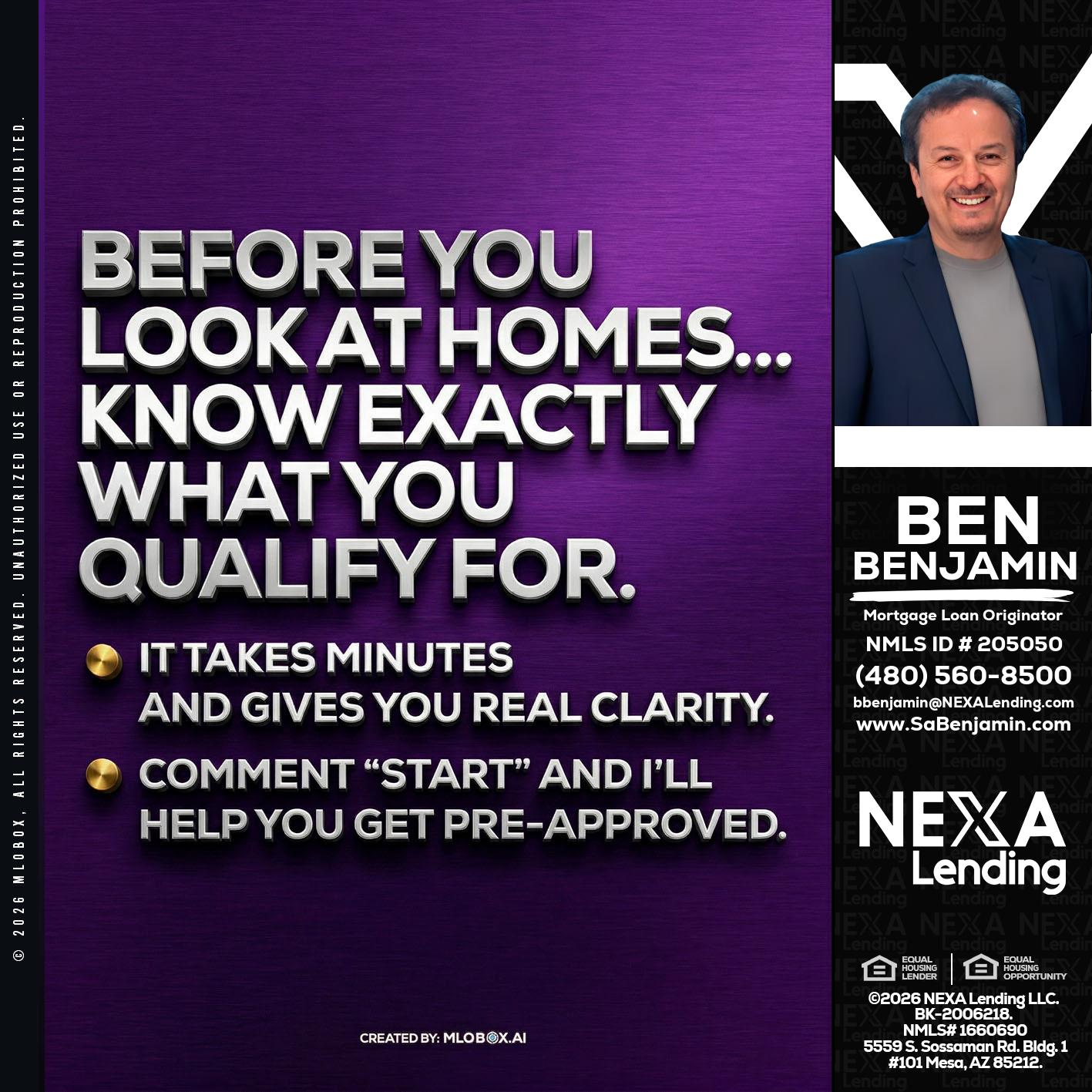 BEFORE YOU - Ben Benjamin -Mortgage Loan Originator