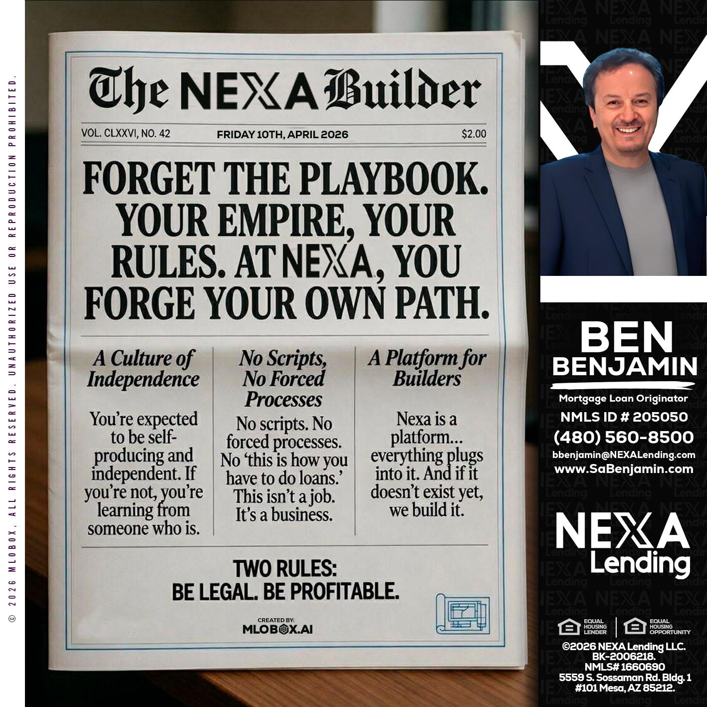 THE NEXA BUILDER - Ben Benjamin -Mortgage Loan Originator