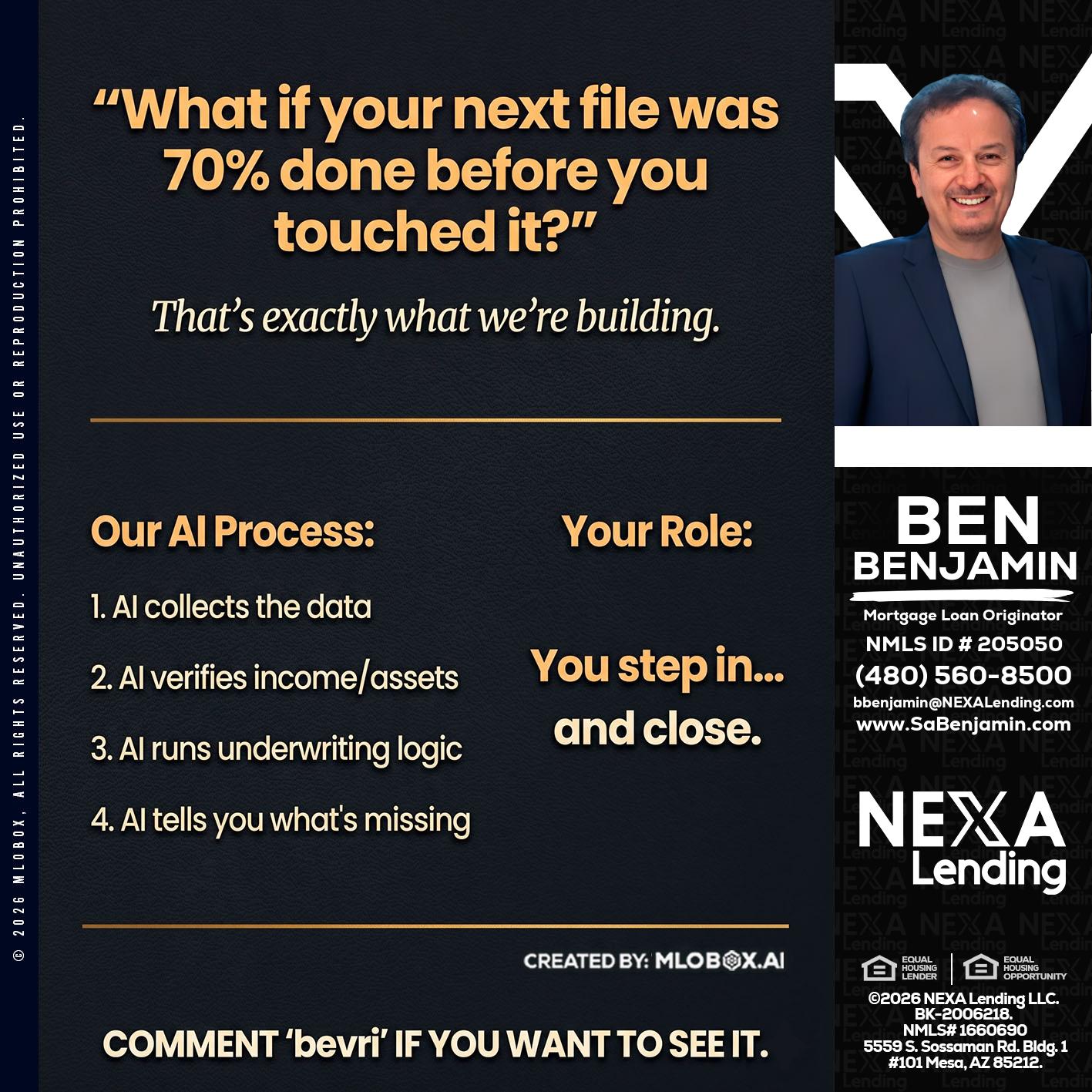 WHAT IF YOUR - Ben Benjamin -Mortgage Loan Originator