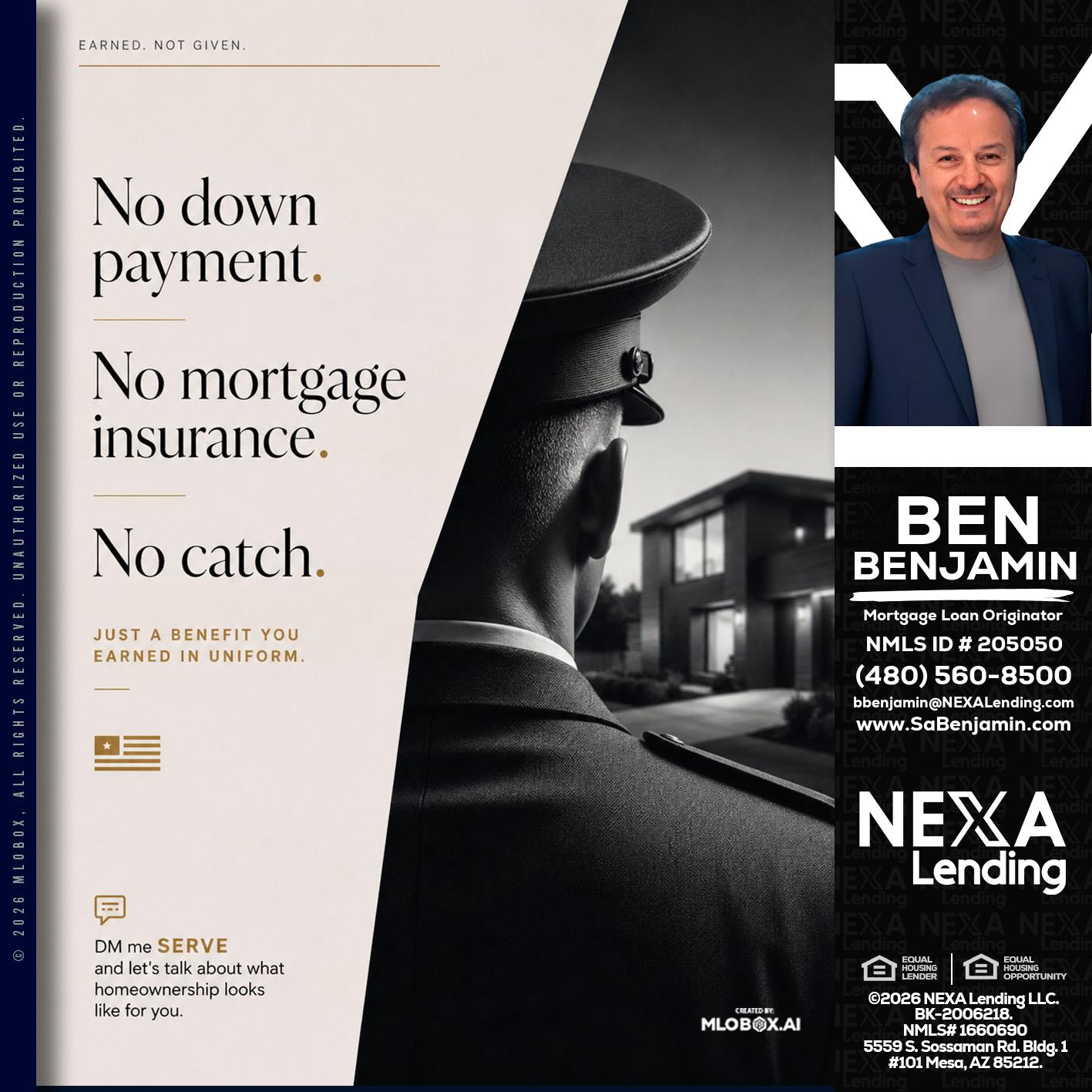 NO DOWN PAYMENT - Ben Benjamin -Mortgage Loan Originator