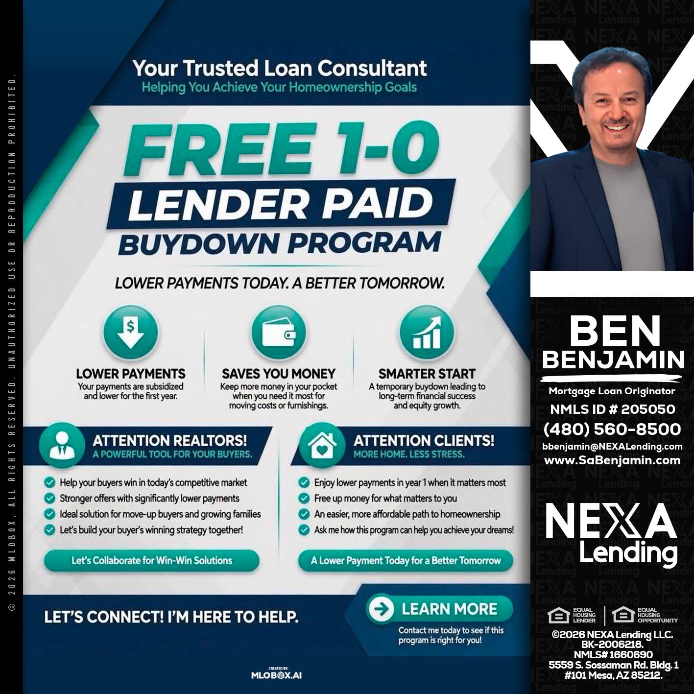 FREE 1-0 - Ben Benjamin -Mortgage Loan Originator