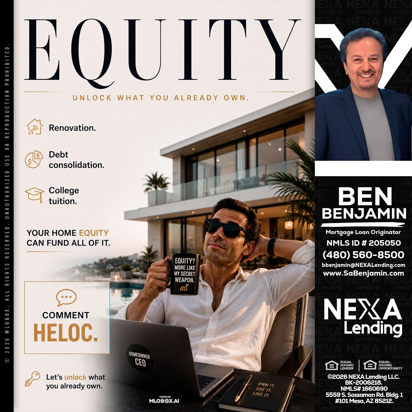 EQUITY - Ben Benjamin -Mortgage Loan Originator