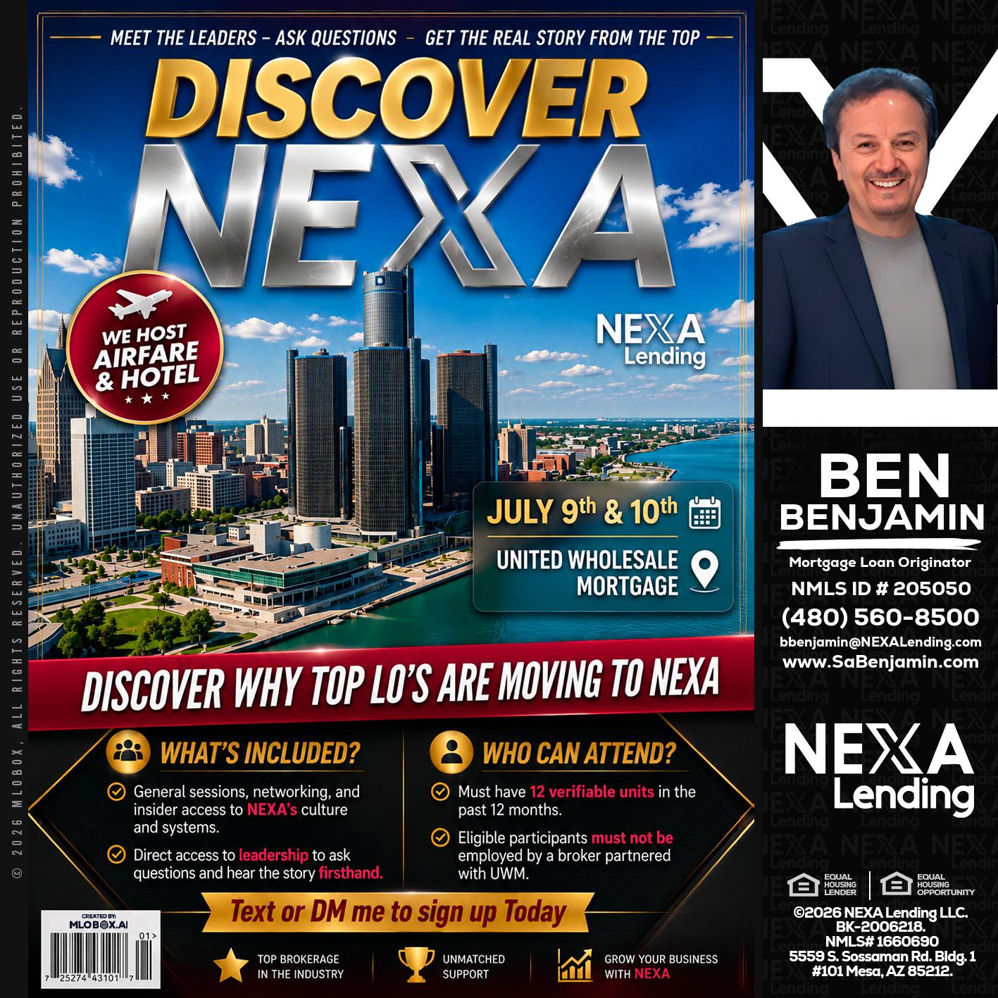 DISCOVER NEXA - Ben Benjamin -Mortgage Loan Originator