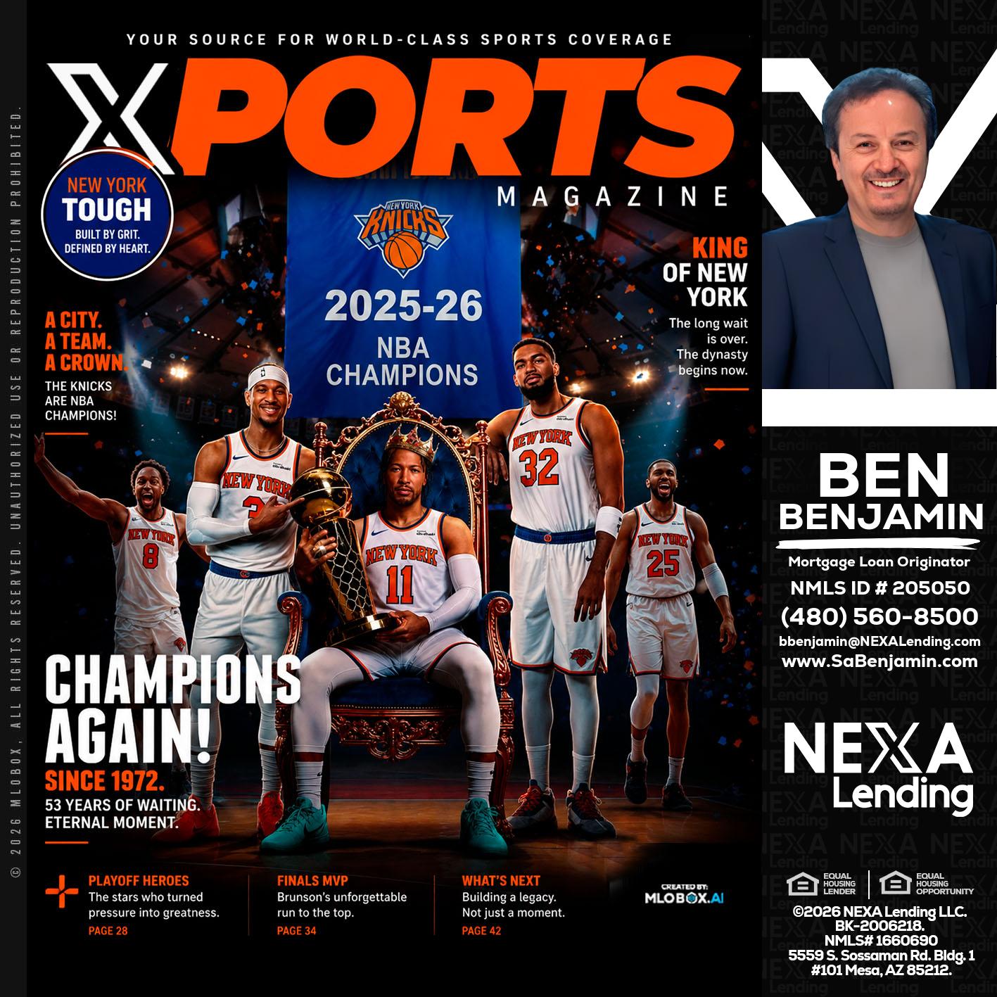 XPORTS MAGAZINE - Ben Benjamin -Mortgage Loan Originator
