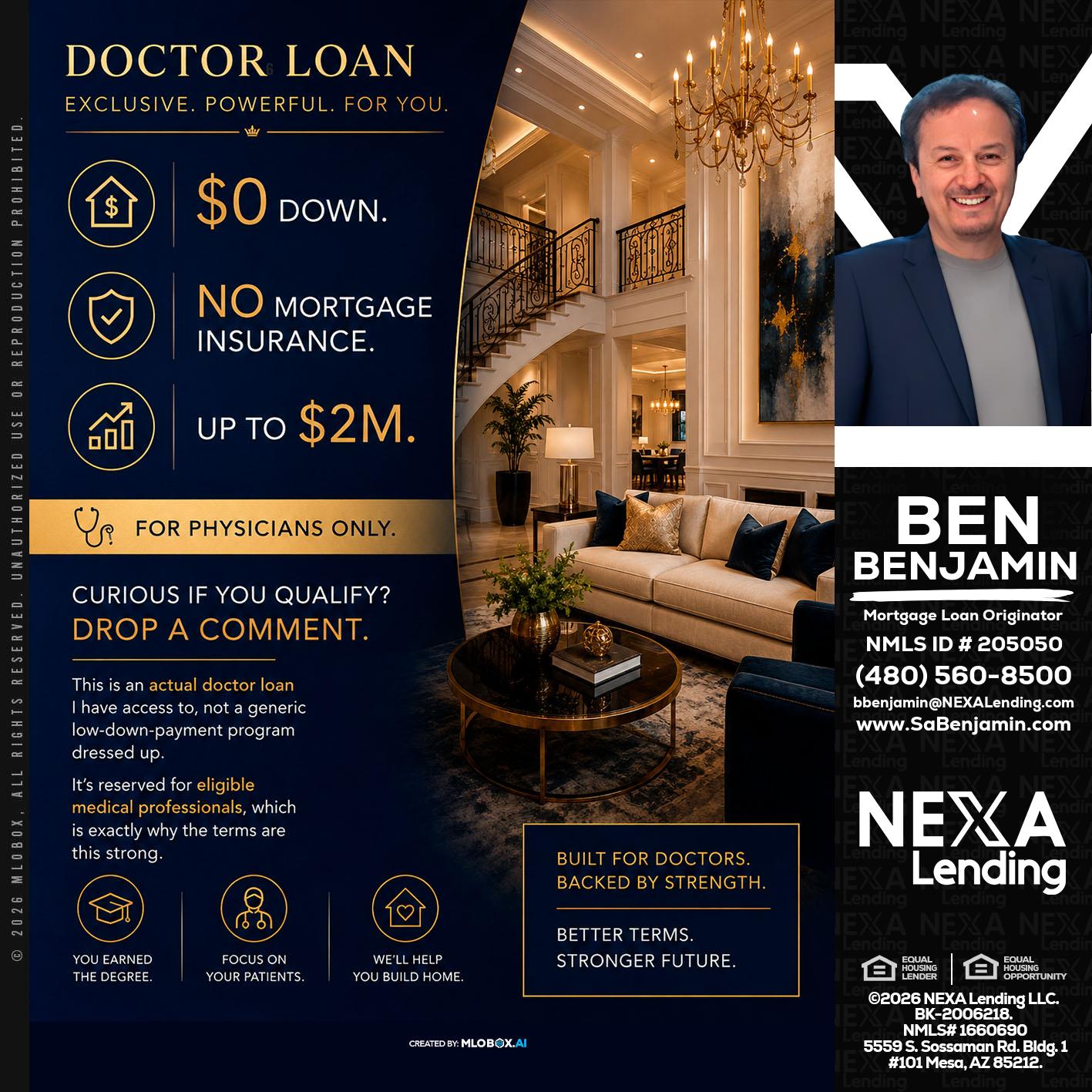 DOCTOR LOANS - Ben Benjamin -Mortgage Loan Originator