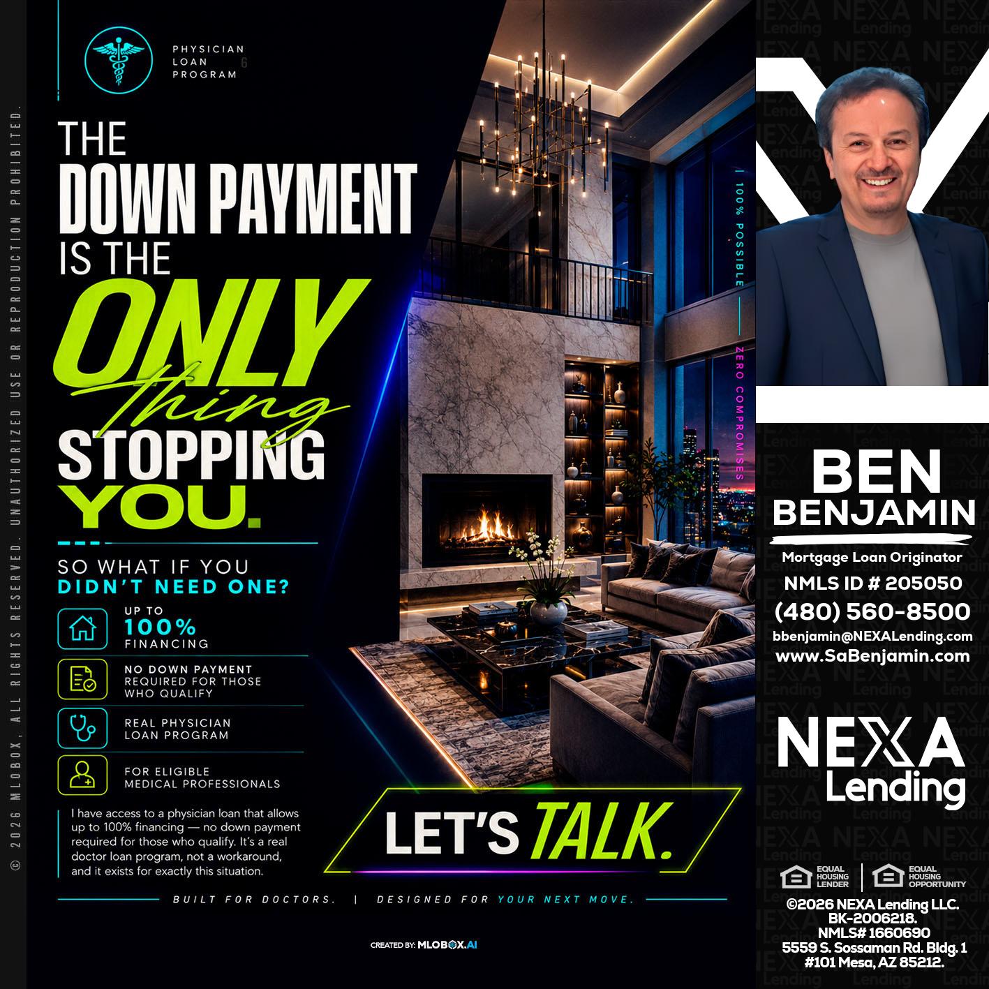 THE DOWN PAYMENT - Ben Benjamin -Mortgage Loan Originator