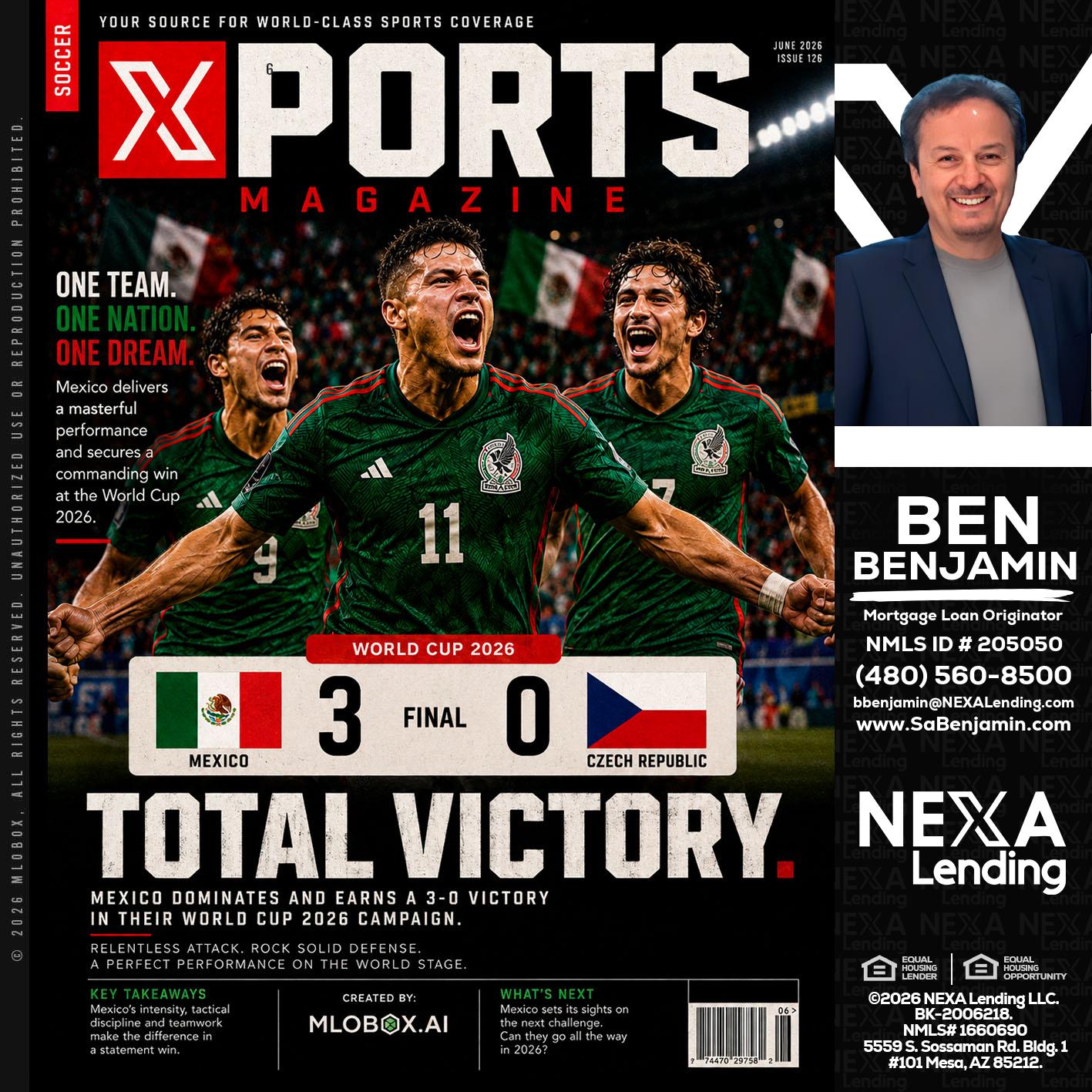 World Cup 2026 MEX 1-0 CZECH - Ben Benjamin -Mortgage Loan Originator