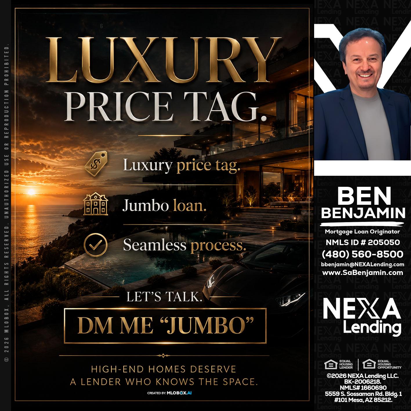 LUXURY PRICE - Ben Benjamin -Mortgage Loan Originator