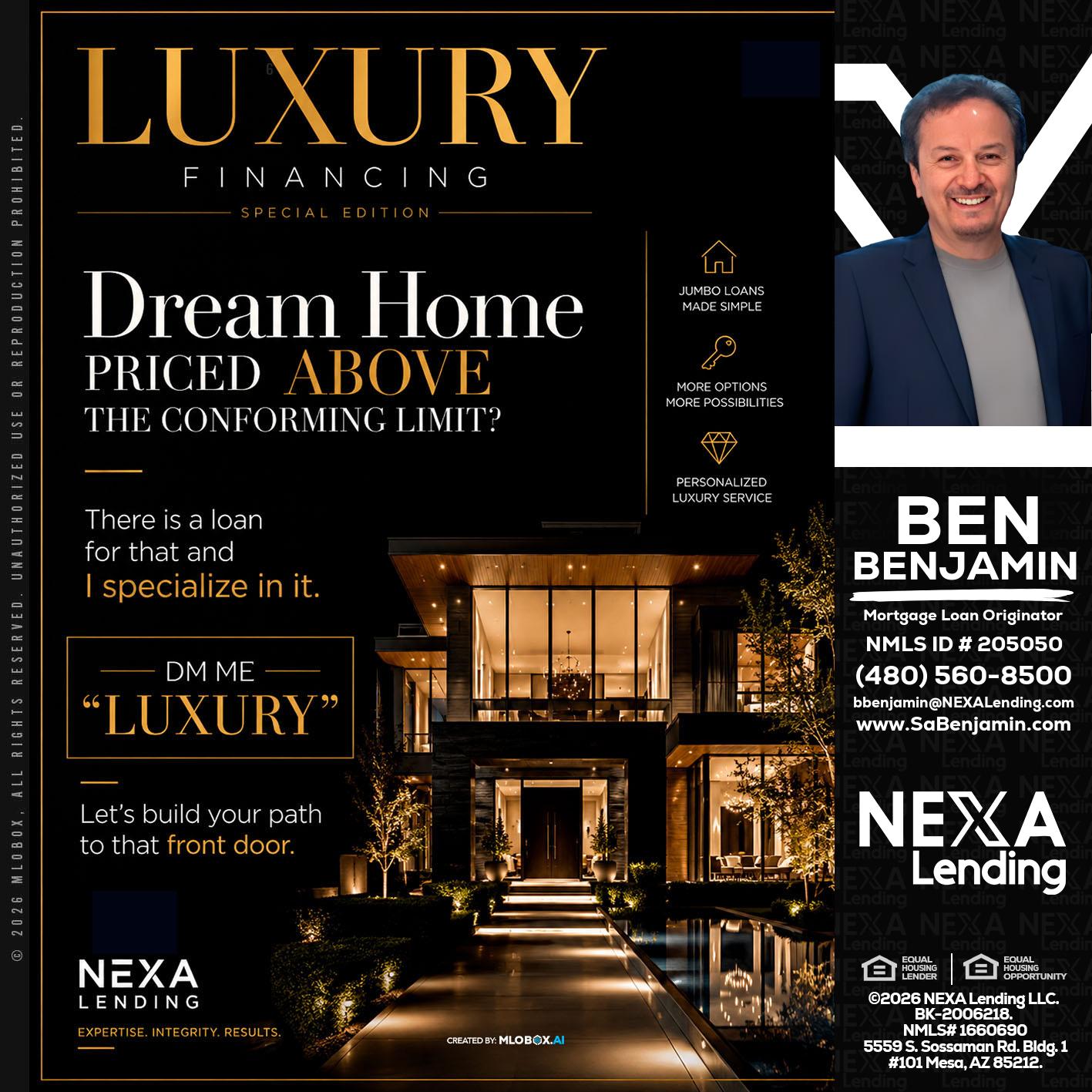 LUXURY - Ben Benjamin -Mortgage Loan Originator