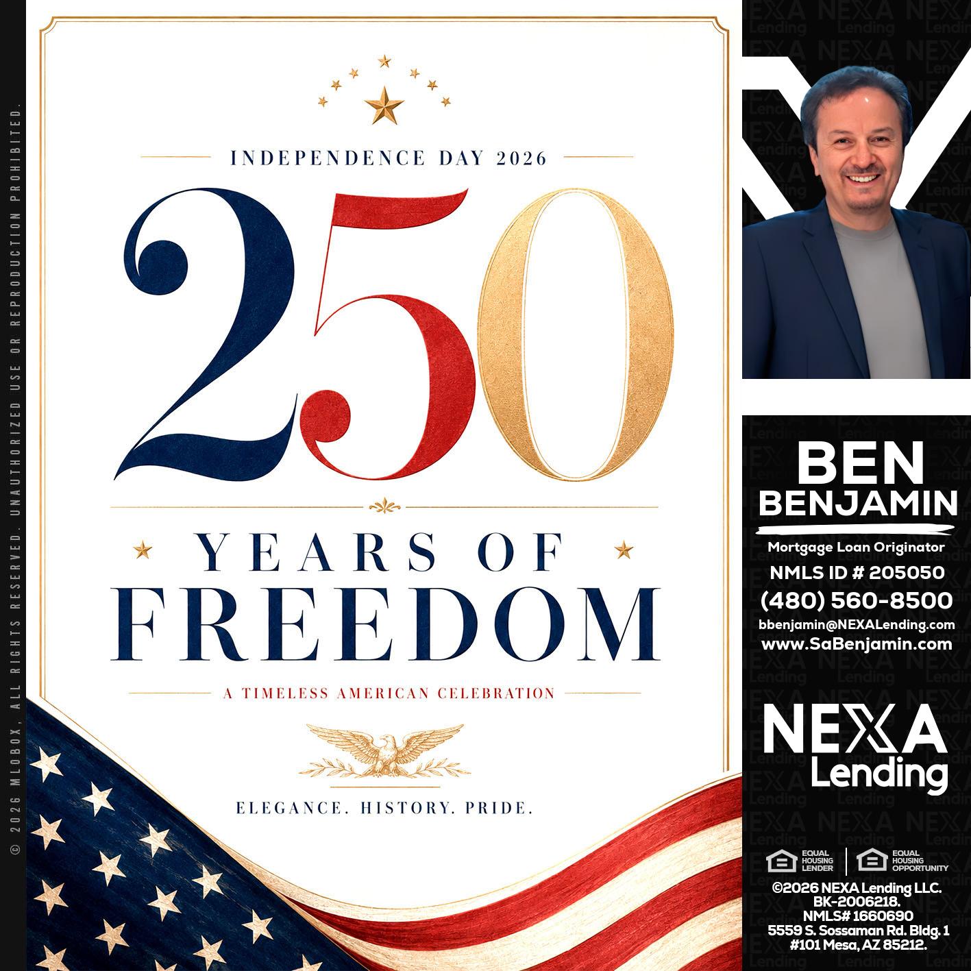 250 YEARS - Ben Benjamin -Mortgage Loan Originator