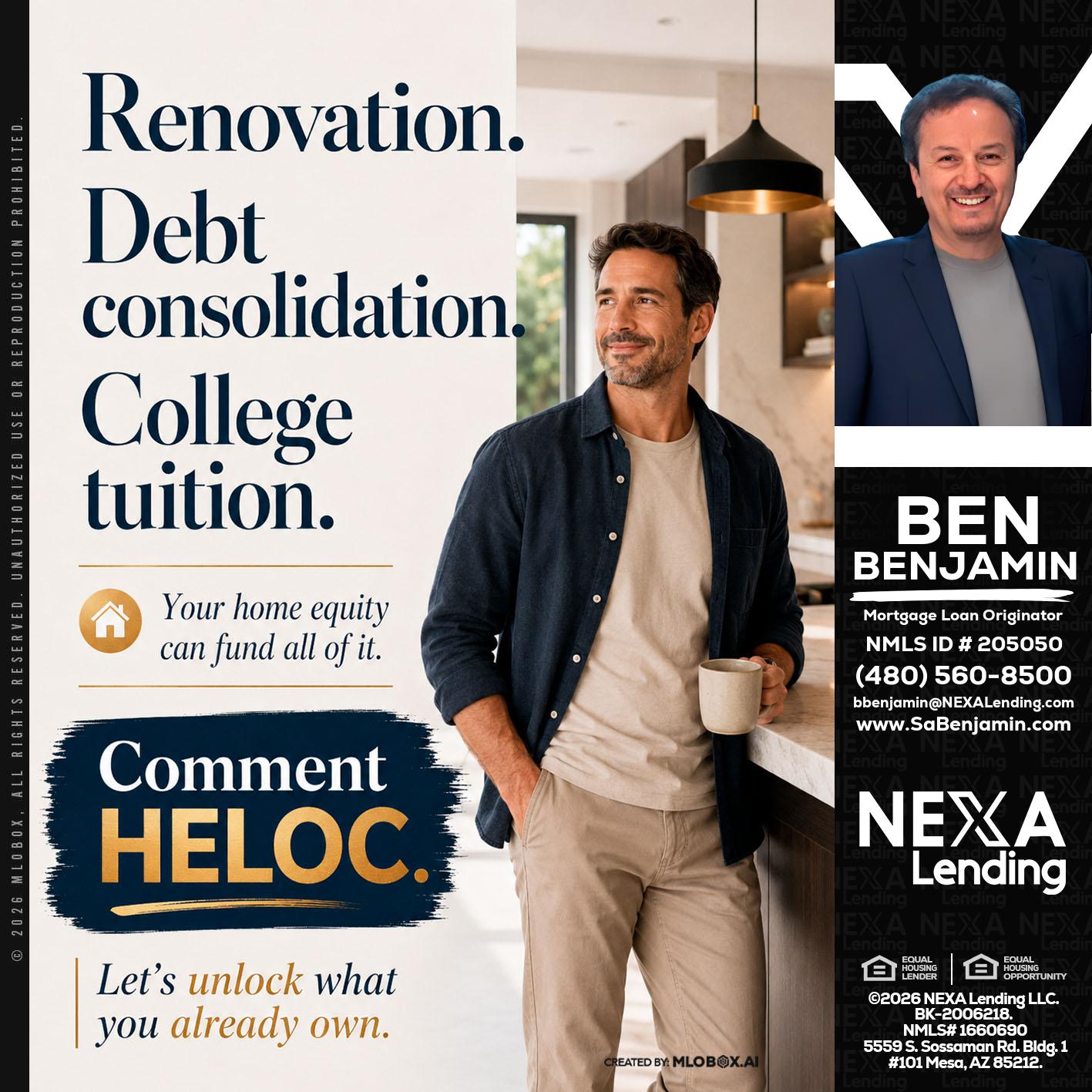 RENOVATION DEBT - Ben Benjamin -Mortgage Loan Originator
