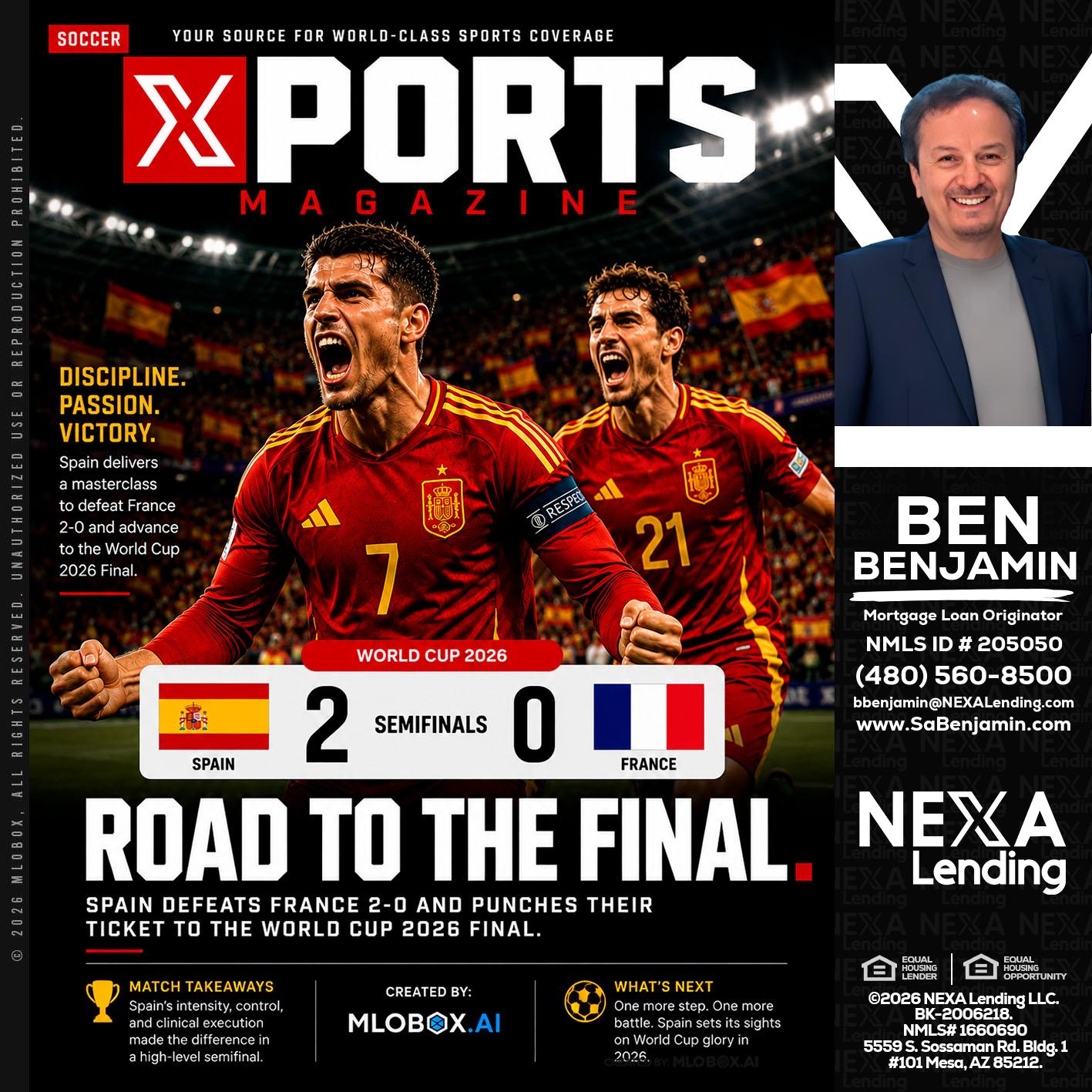 XPORTS WORLD CUP 2026 - Ben Benjamin -Mortgage Loan Originator