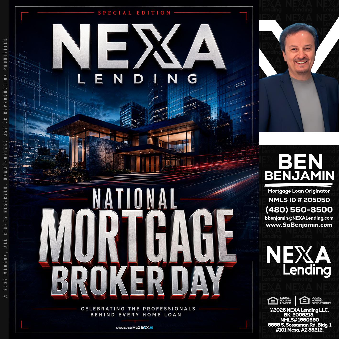 NATIONAL MORTGAGE BROKER DAY - Ben Benjamin -Mortgage Loan Originator