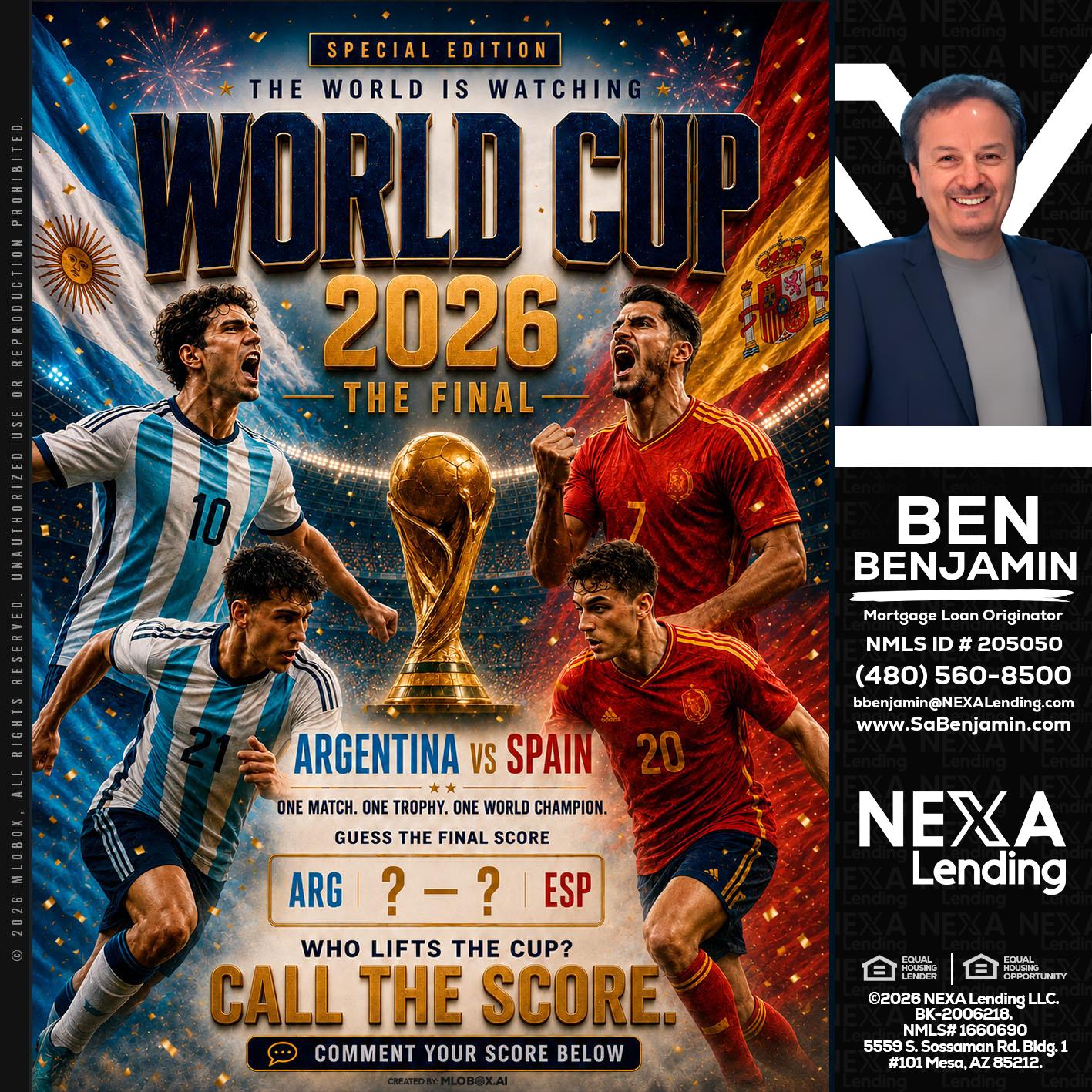 World Cup 2026 finals - Ben Benjamin -Mortgage Loan Originator
