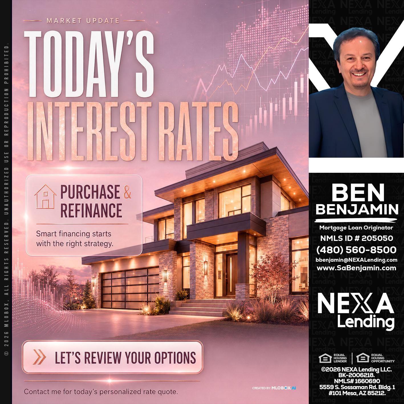 todays interest rates - Ben Benjamin -Mortgage Loan Originator