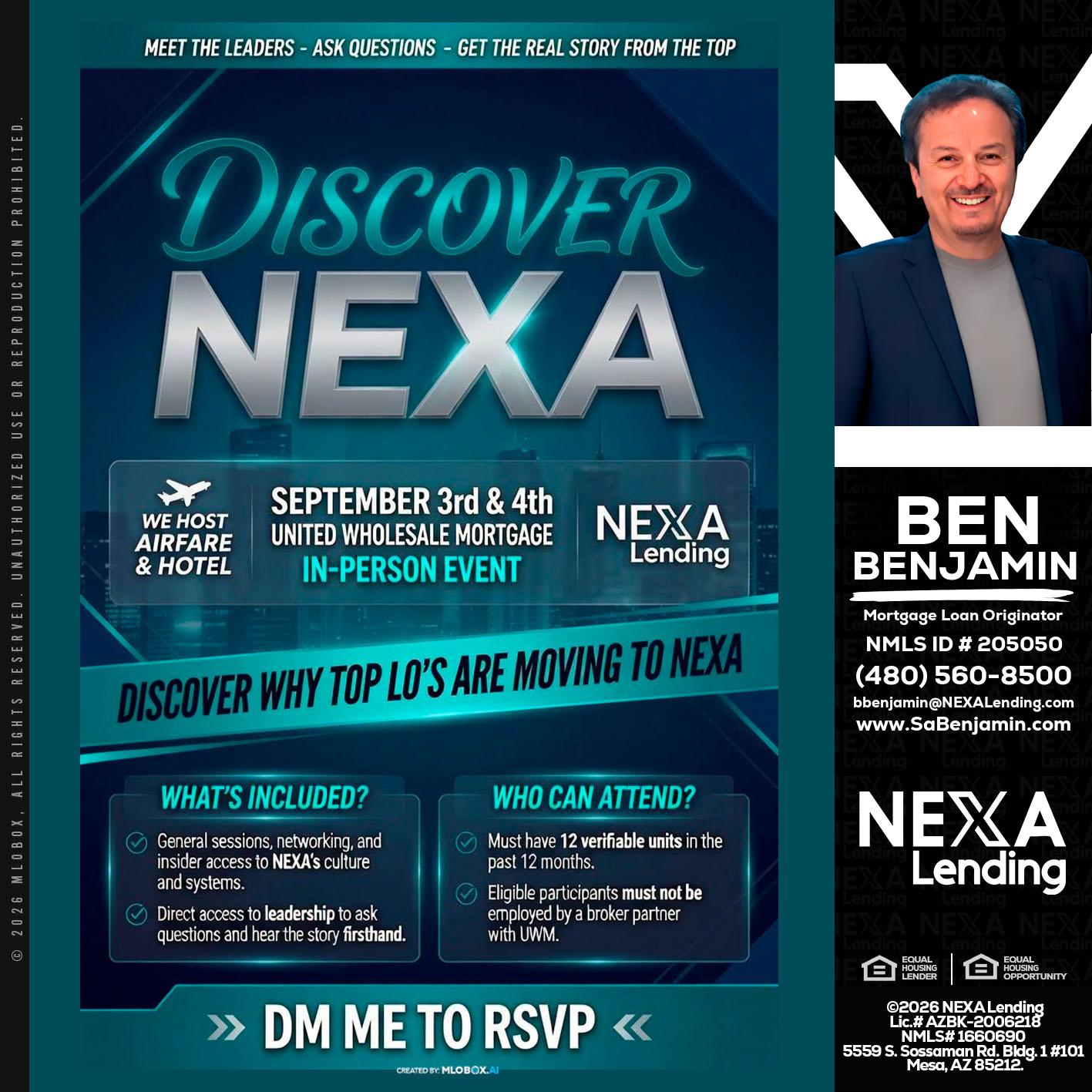 DISCOVER NEXA - Ben Benjamin -Mortgage Loan Originator